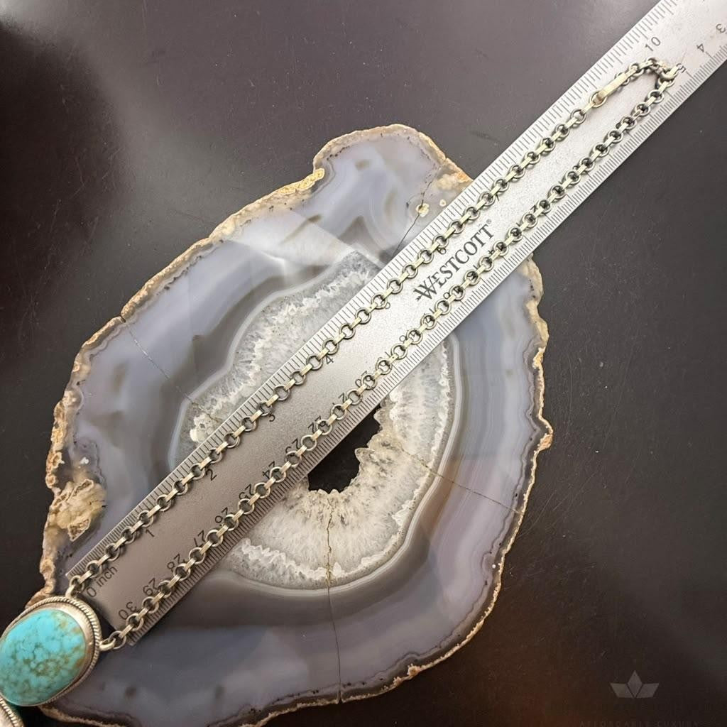 Sterling Silver Southwestern Style Kingman Turquoise Lariat 25" Necklace For Women #1