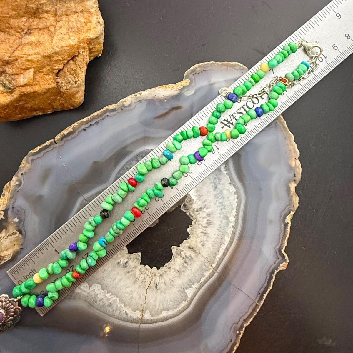 Carolyn Pollack Sterling Silver Multi Stone 21" Necklace w/Pendant For Women
