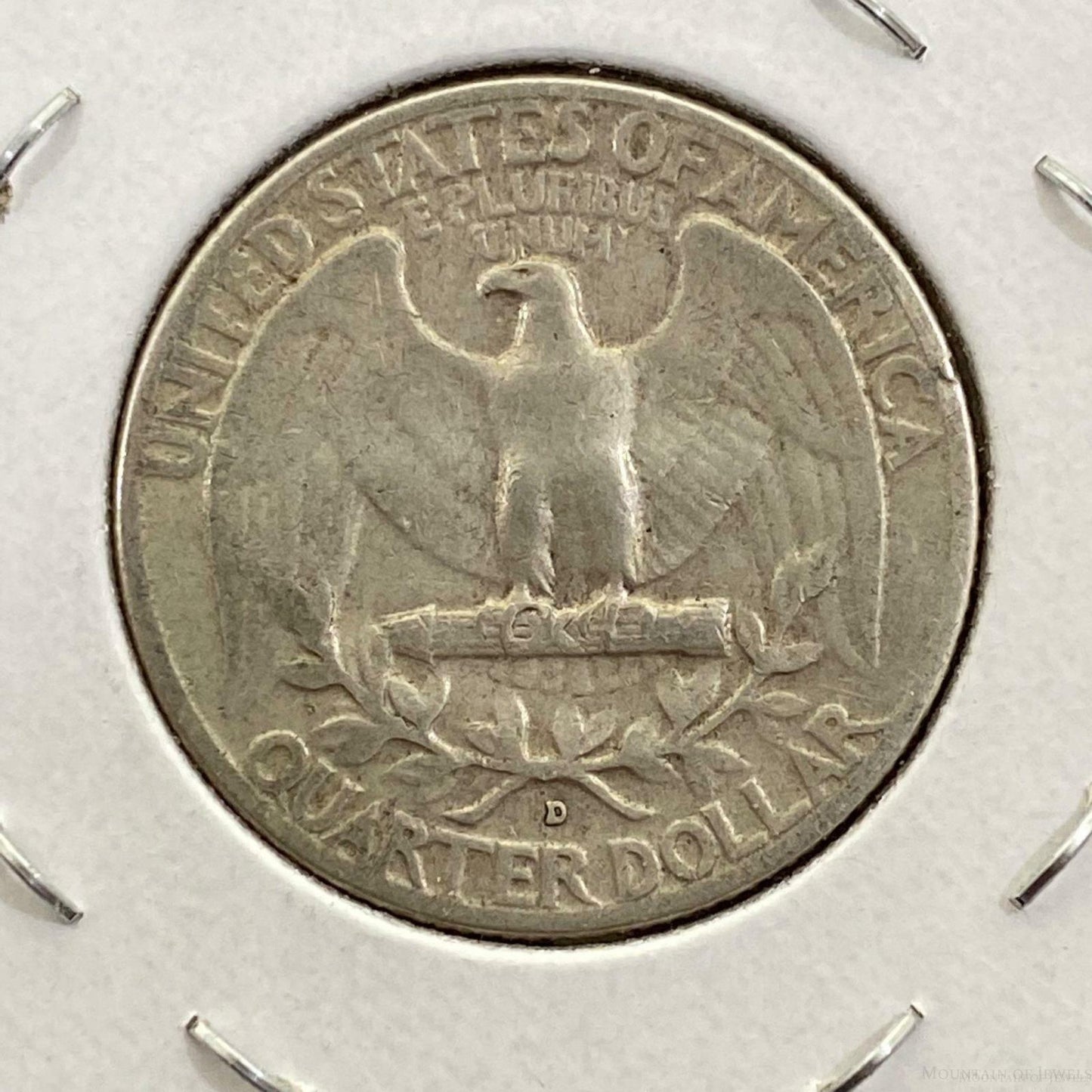 1960-D US Washington Quarter Dollar Coin .900 Silver F-VF #122221-14