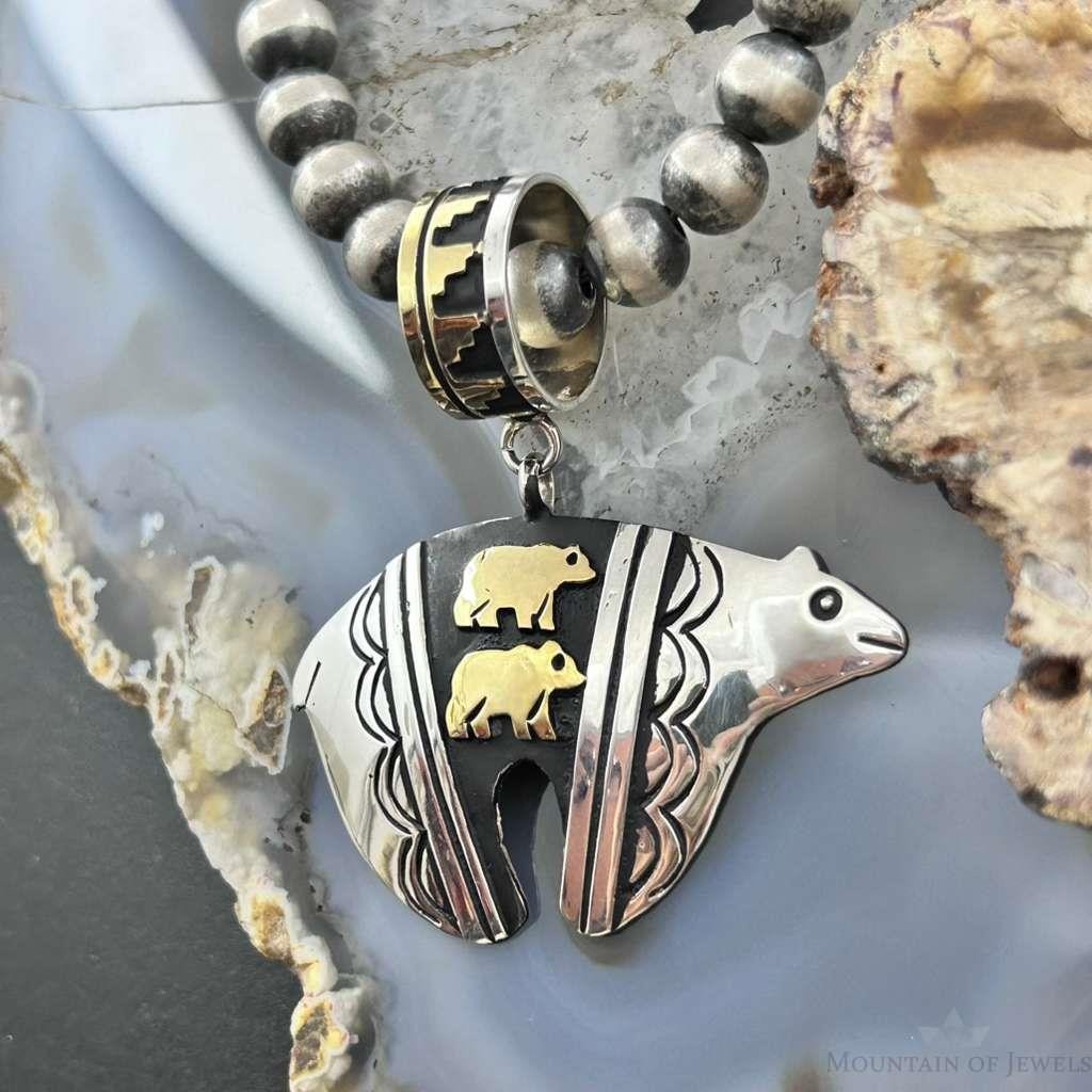 Tommy & Rosita Singer Sterling Silver & GF Overlay Unisex Bear Pendant