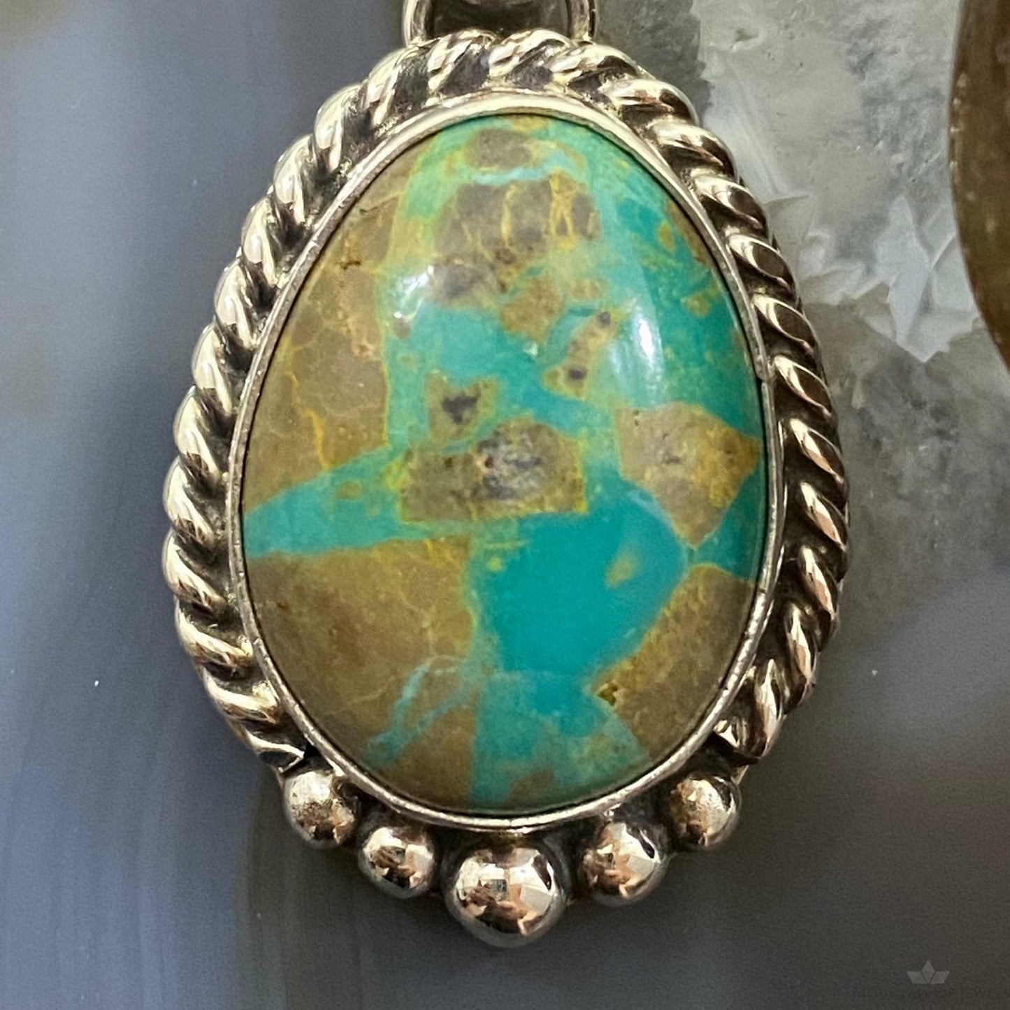 Monica Silversmith Native American Sterling Silver Turquoise Unisex Pendant