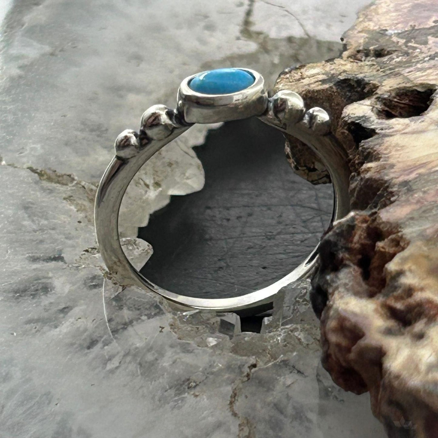 Carolyn Pollack Sterling Silver Oval Small Turquoise Ring For Women