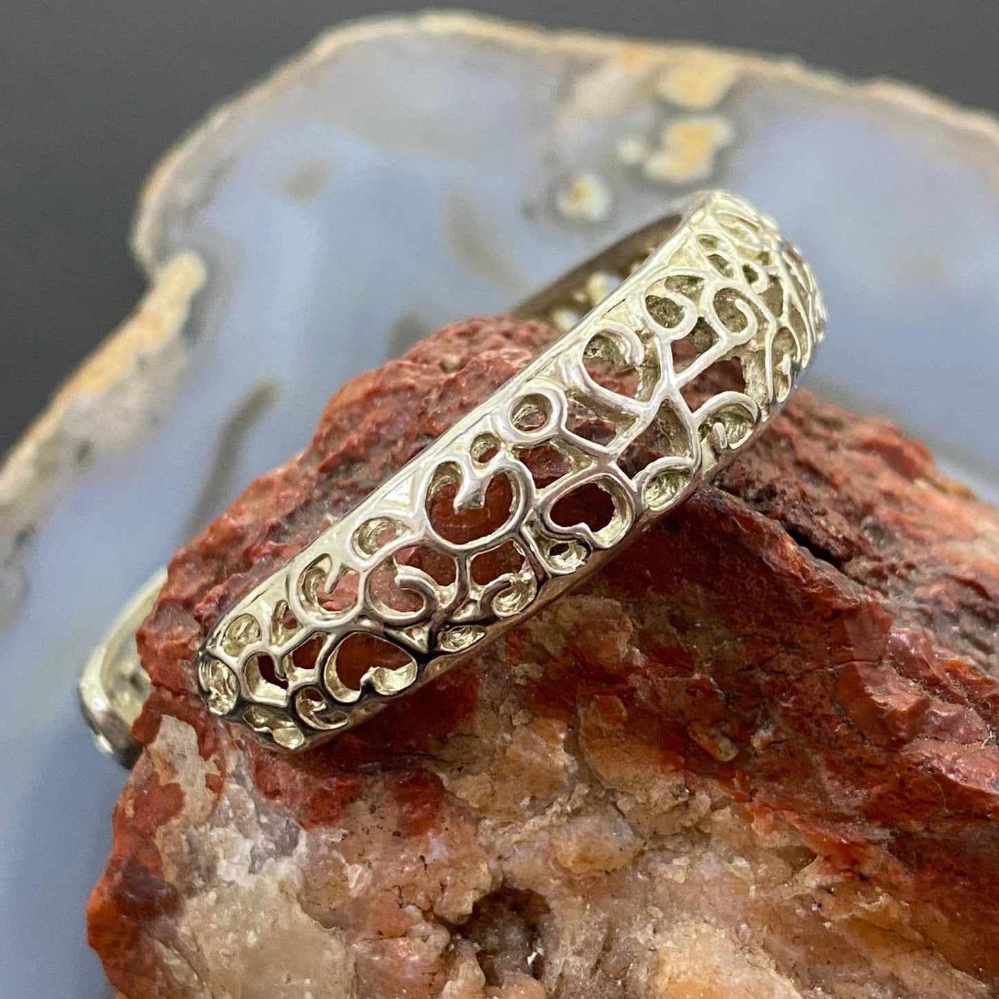 Ornate Sterling Silver Fashion Cuff Bracelet For Women