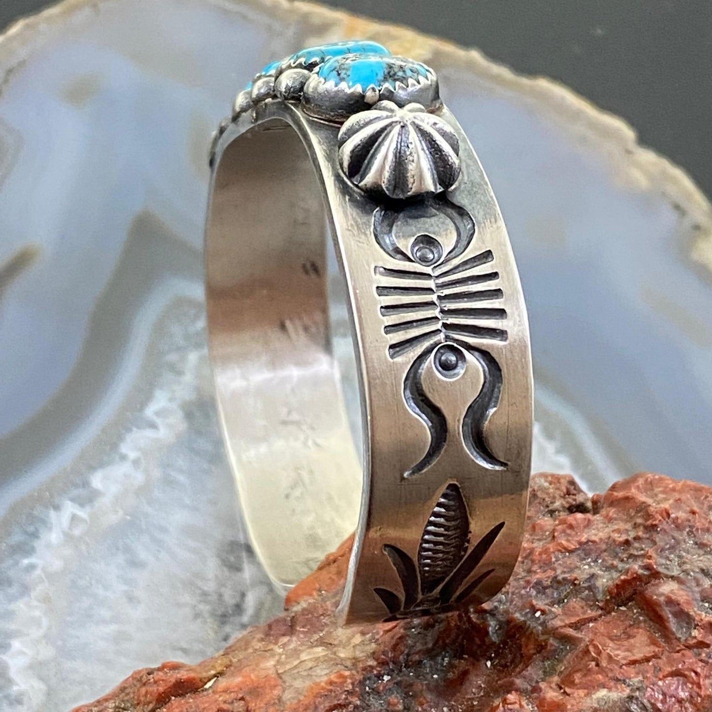 Eva & Linberg Billah Sterling Silver Chunky Turquoise Bracelet For Women and Men
