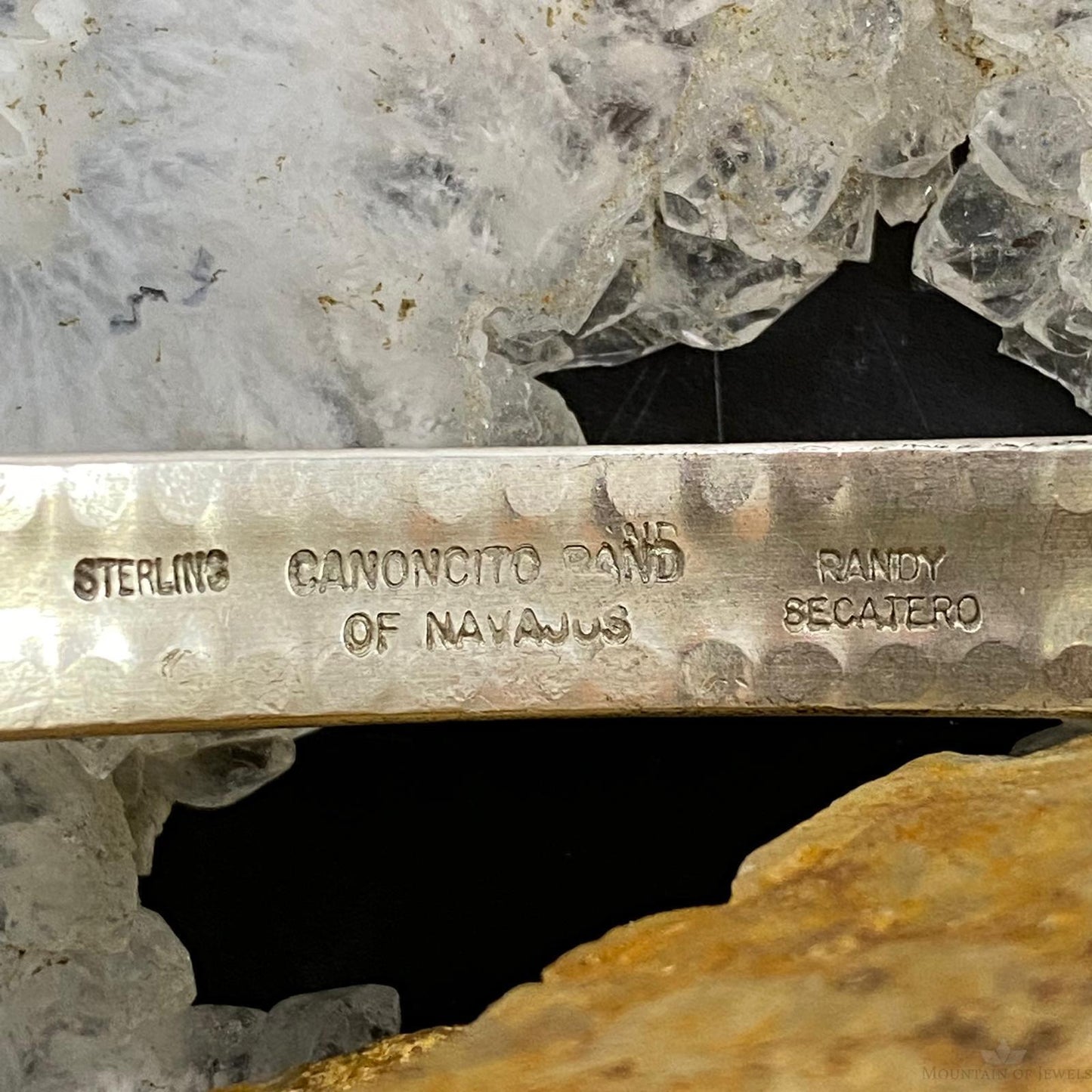 Randy Secatero Native American Sterling Silver Carinated Overlay Unisex Bracelet