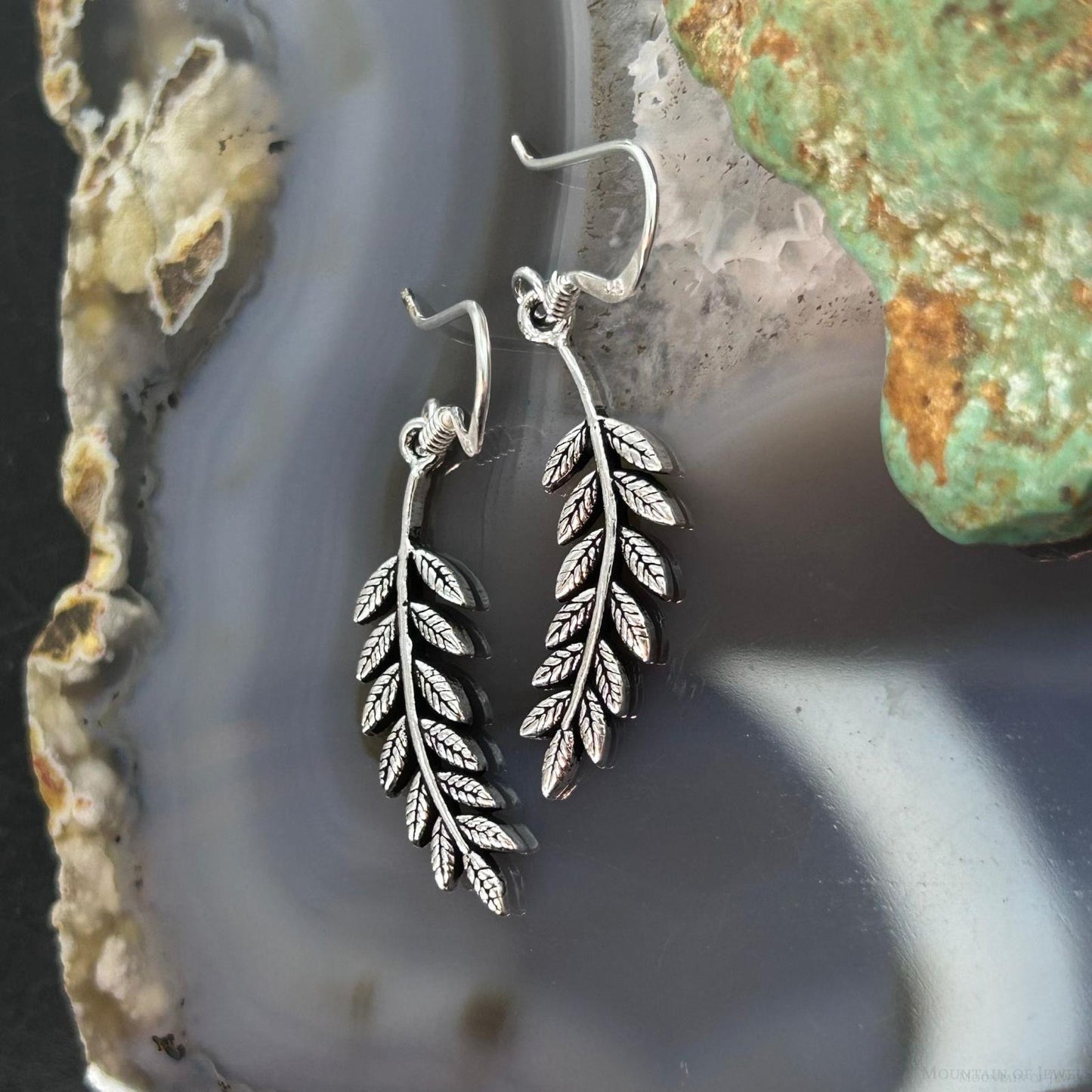 Sterling Silver Leaf Design Fashion Dangle Earrings For Women
