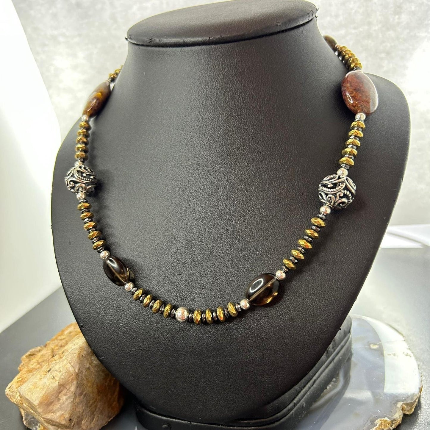 Carolyn Pollack Southwestern Style Sterling Silver Earth Tone Multi Gemstone Necklace For Women