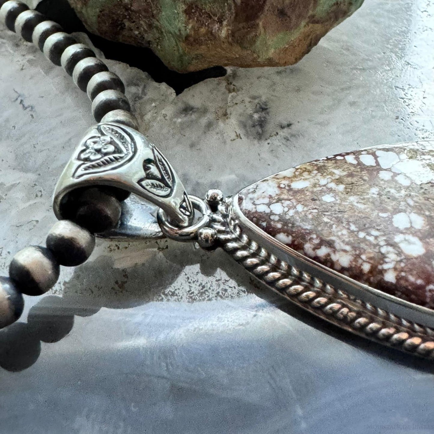 Native American Sterling Silver Teardrop Wild Horse Decorated Pendant For Women