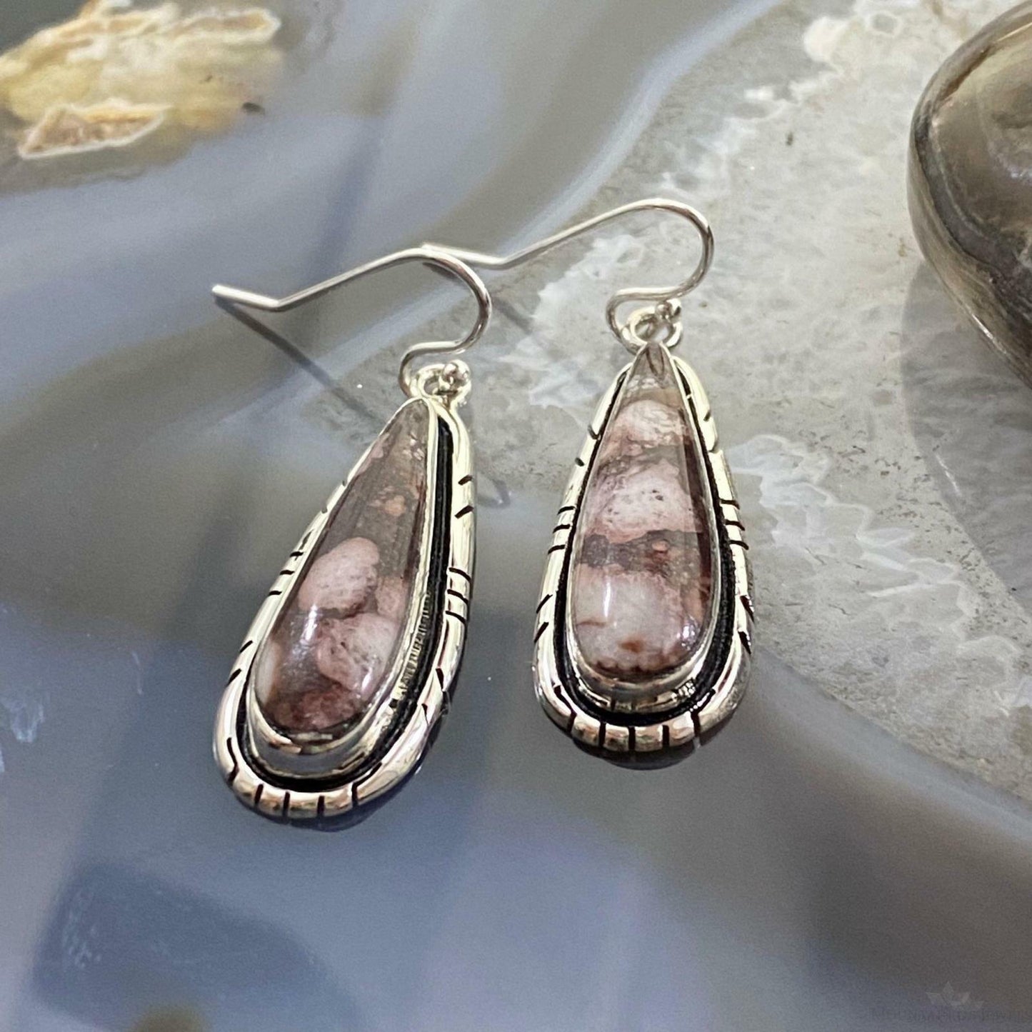 Native American Sterling Silver Teardrop Wild Horse Earrings For Women