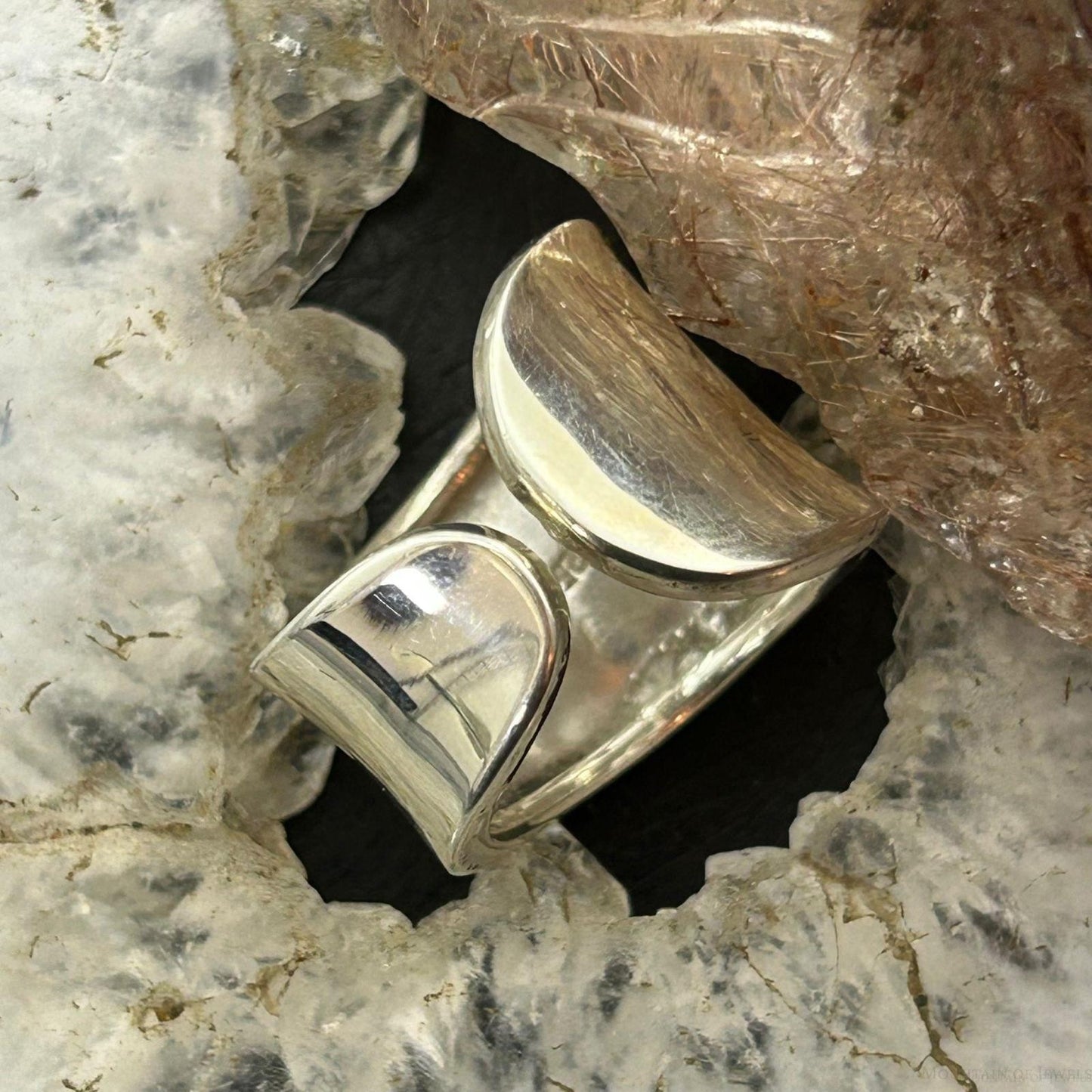 Sterling Silver Wide Open Band Fashion Ring For Women, Taxco Mexico