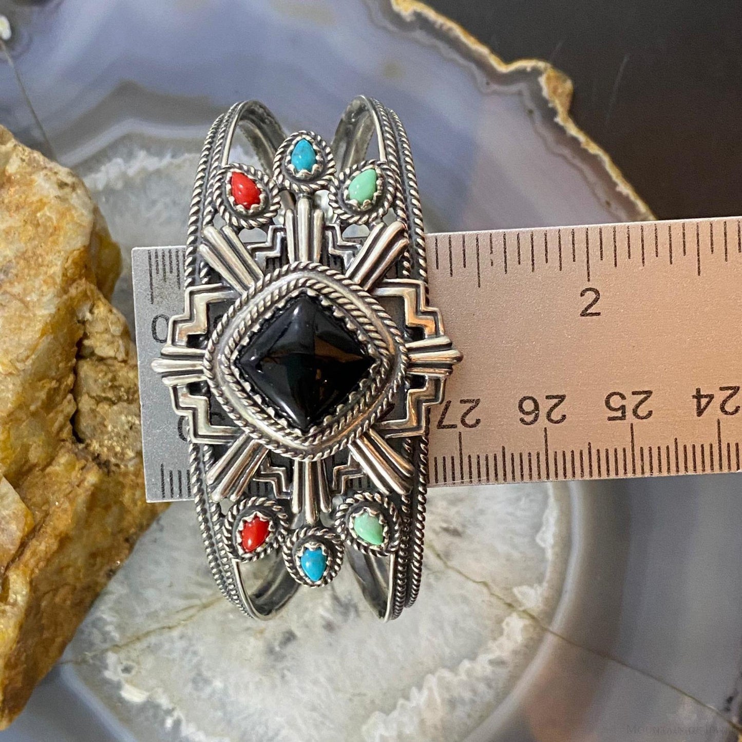 Fritz Casuse & Carolyn Pollack Sterling Silver Multistones Zia Collection Statement Bracelet For Women