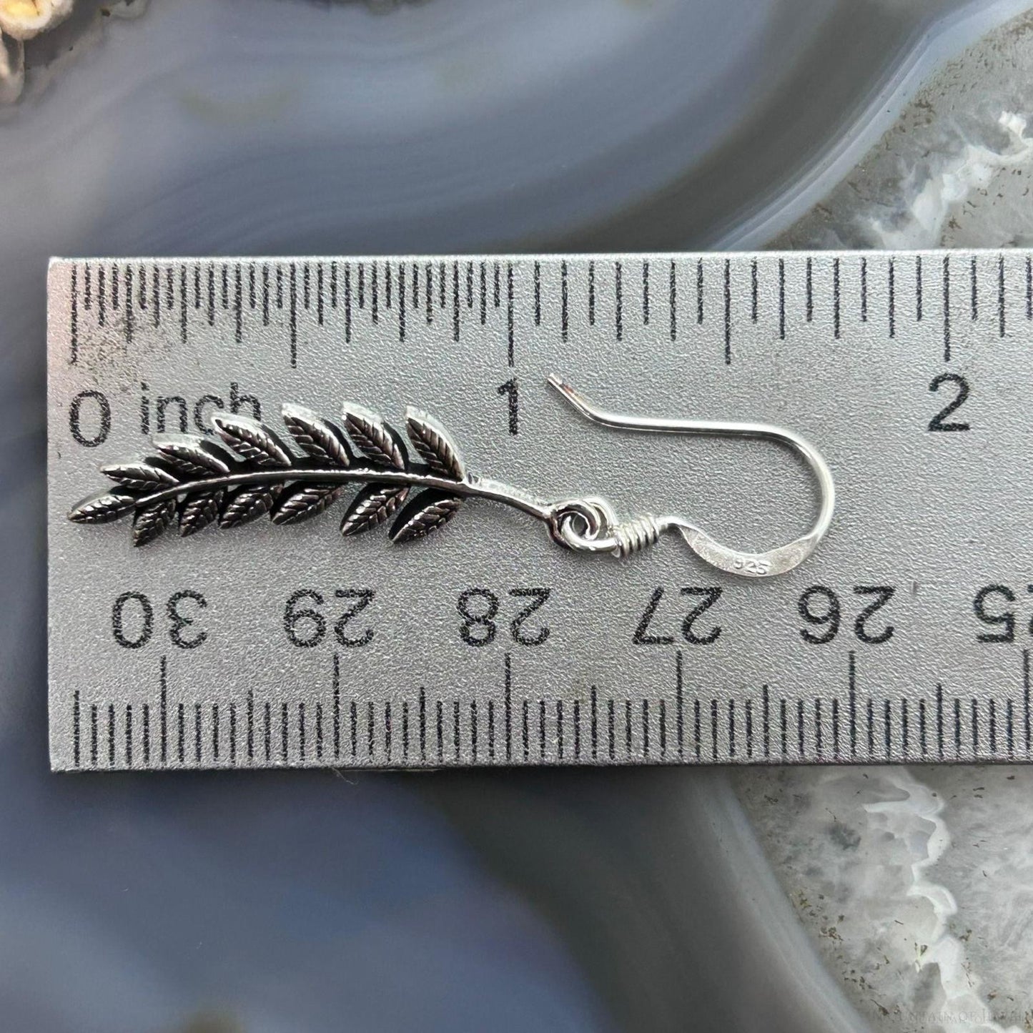 Sterling Silver Leaf Design Fashion Dangle Earrings For Women