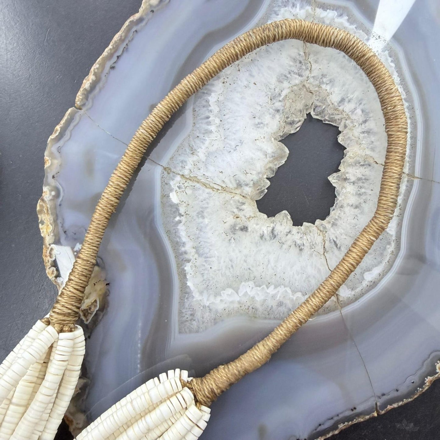 Vintage Native American 10 Strands White Shell Heishi Beads Necklace For Women