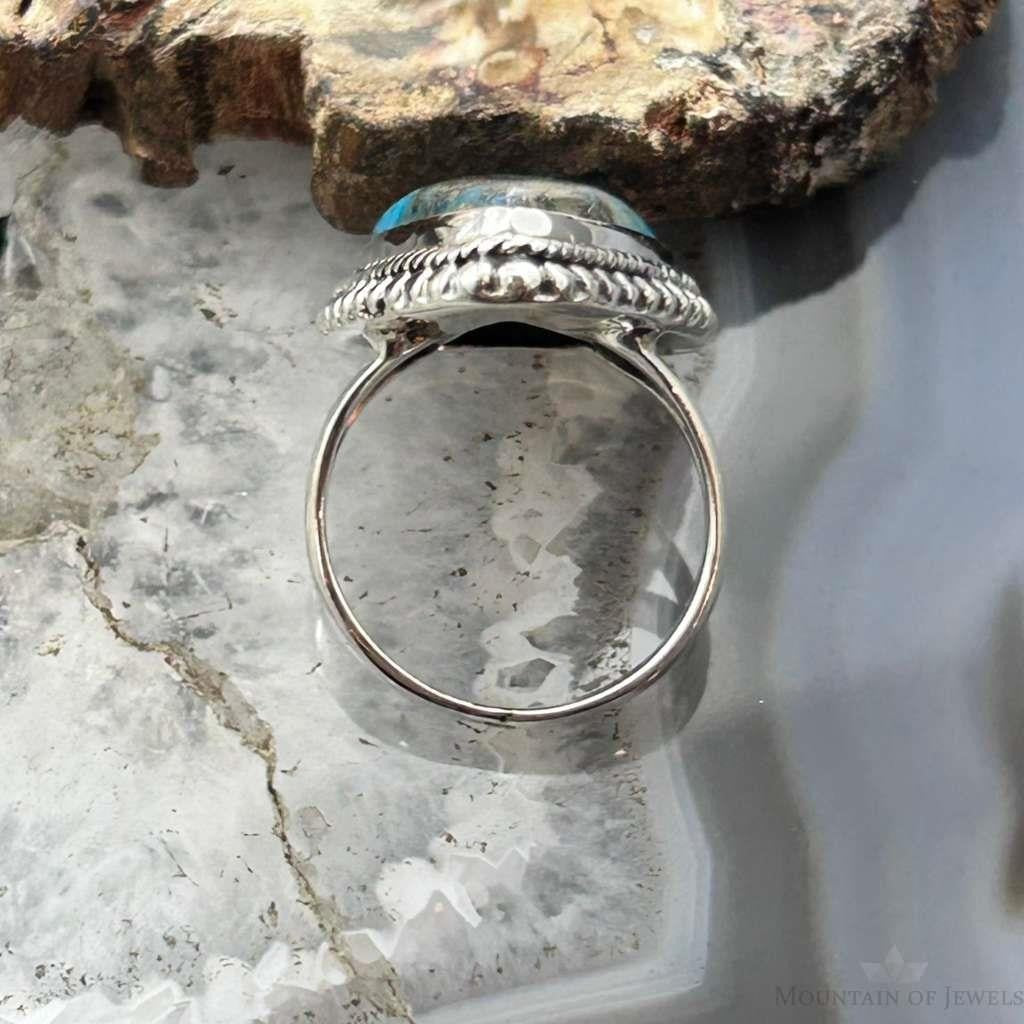 Sterling Silver Southwestern Style Teardrop Shattuckite Decorated Ring Size 6.5 For Women