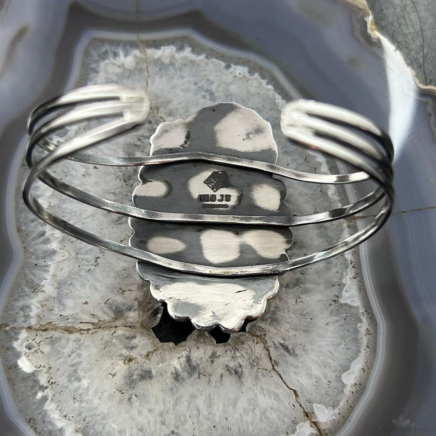 Sterling Silver Southwestern Style Large Oval Shattuckite Bracelet For Women