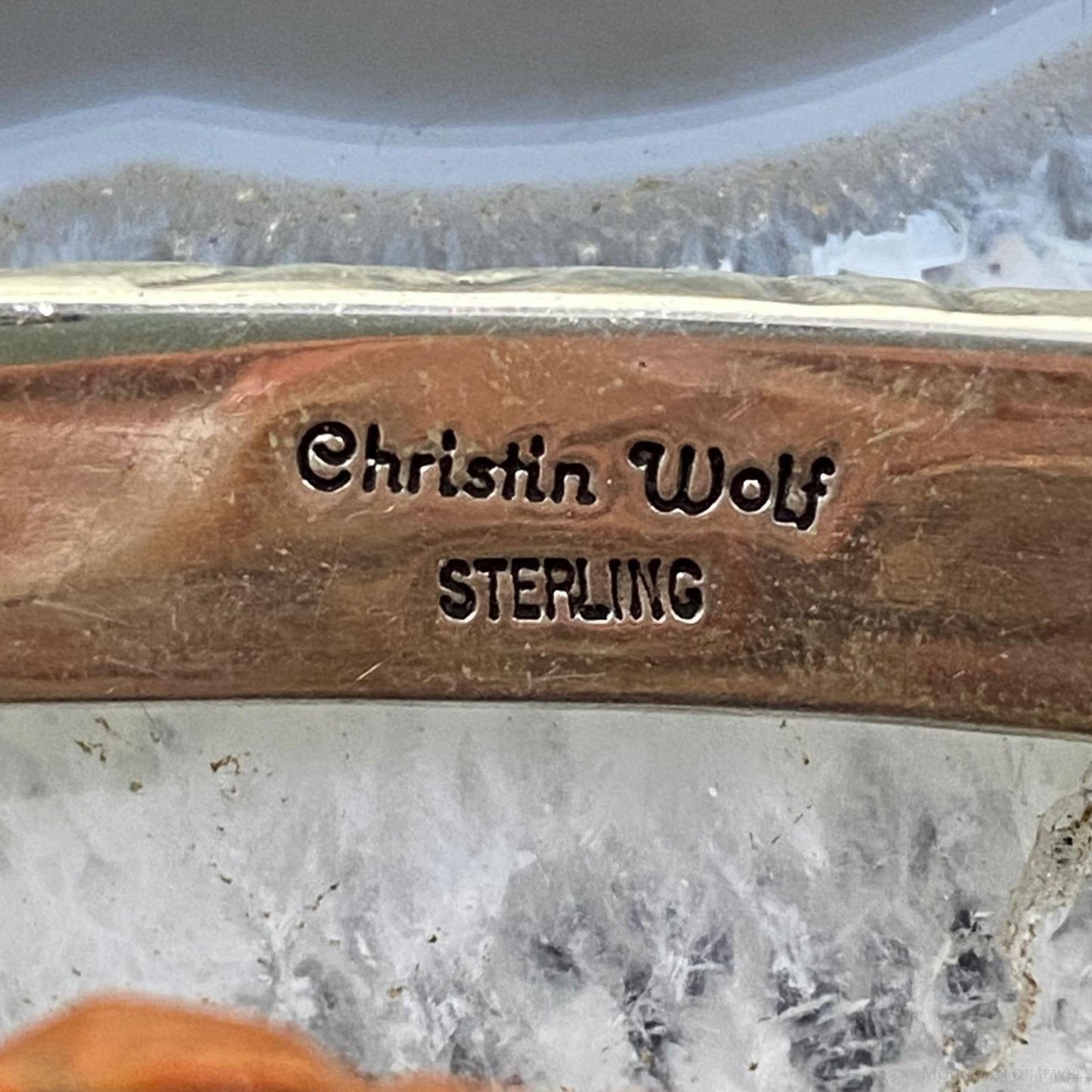 Christine Wolf Native American Style Sterling Silver Heavy Gauge & Solid Bracelet