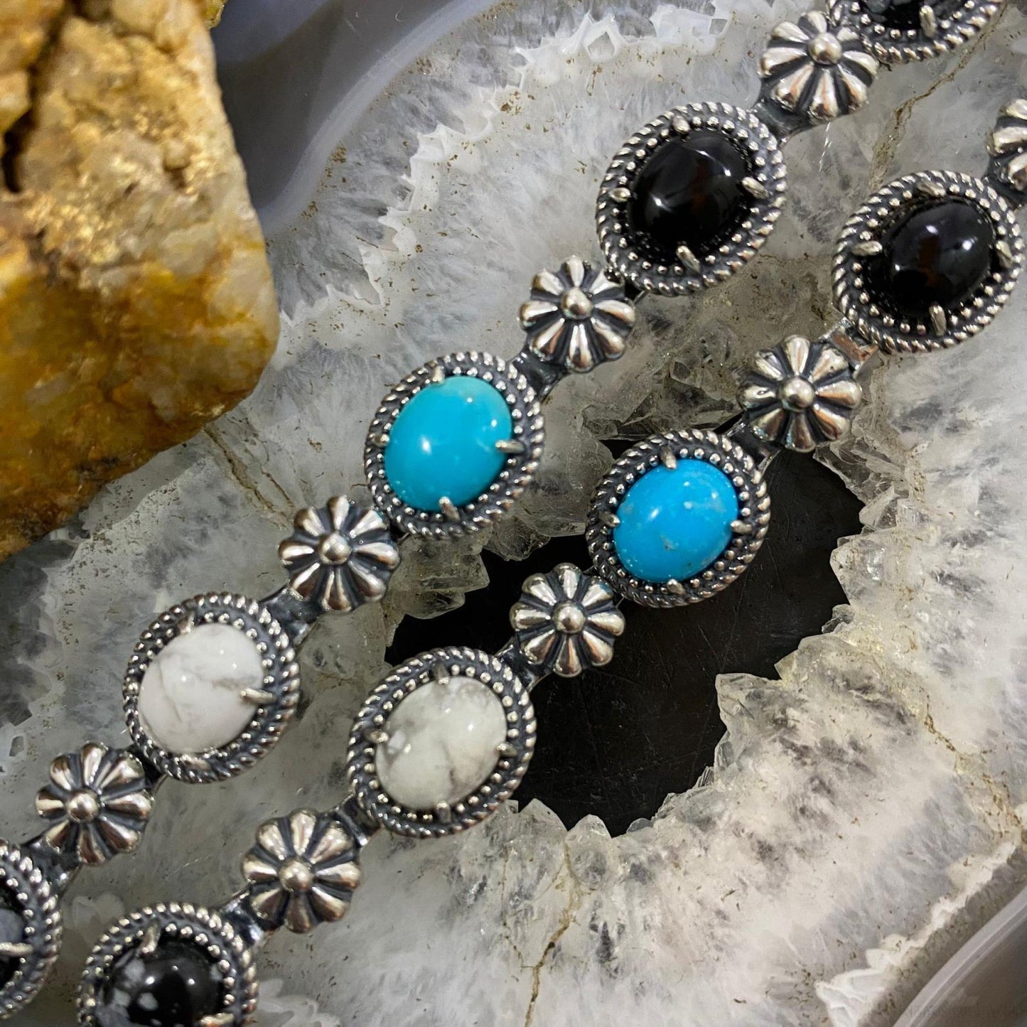 Carolyn Pollack Sterling Silver Multi Gemstone Decorated Link Bracelet For Women