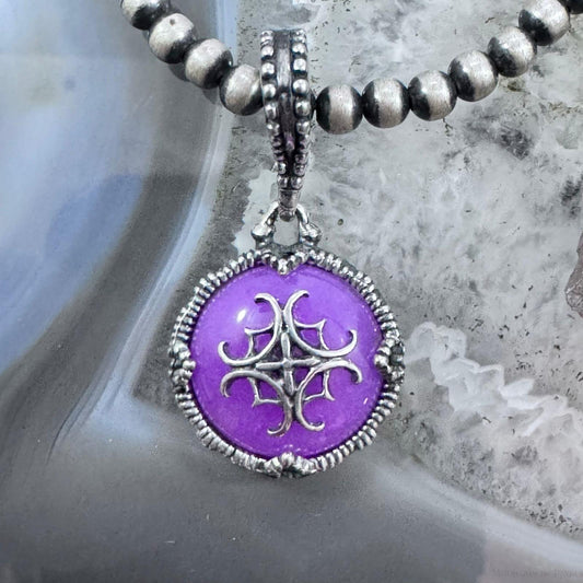 Carolyn Pollack Sterling Silver Fuchsia Quartzite Reversible Enhancer Charm For Women