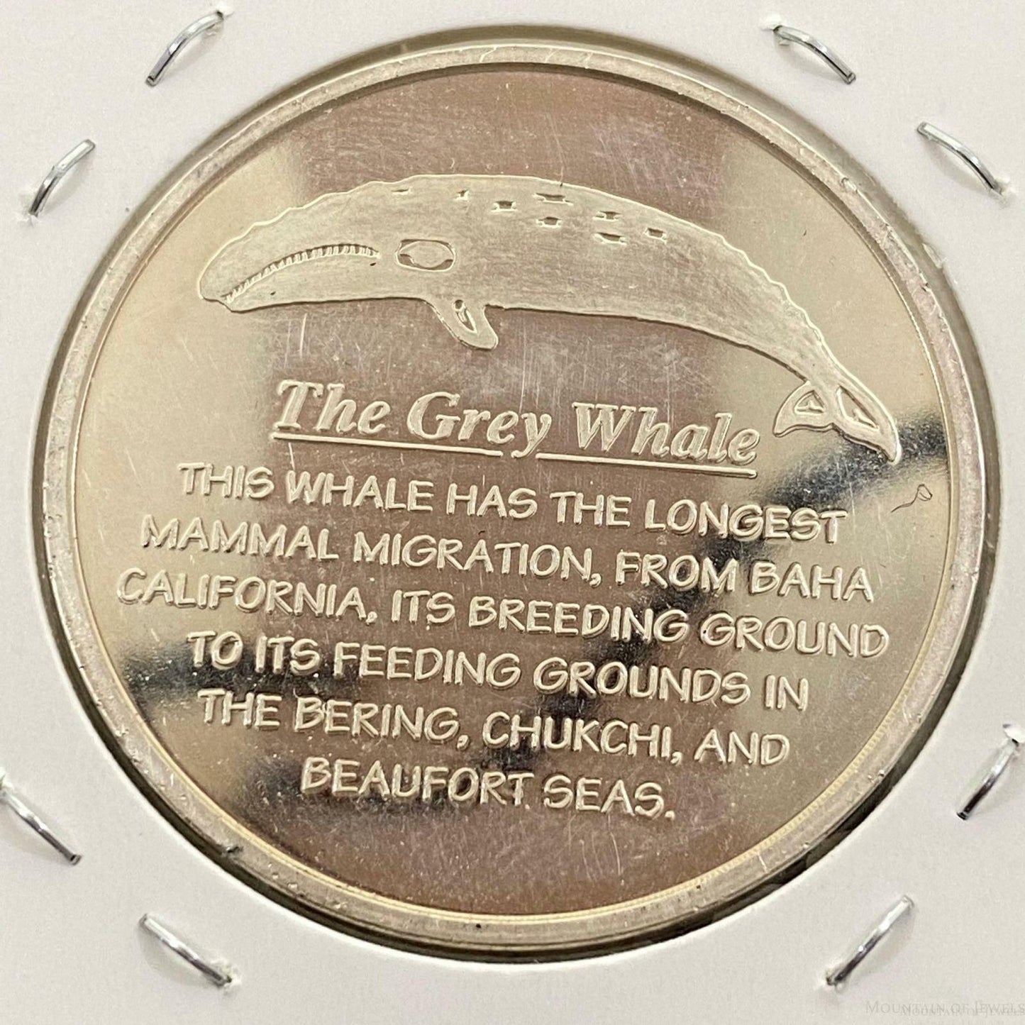 US 1.0 Ounce The Gray Whale .999 Fine Silver by Alaskan Mint #20122-3