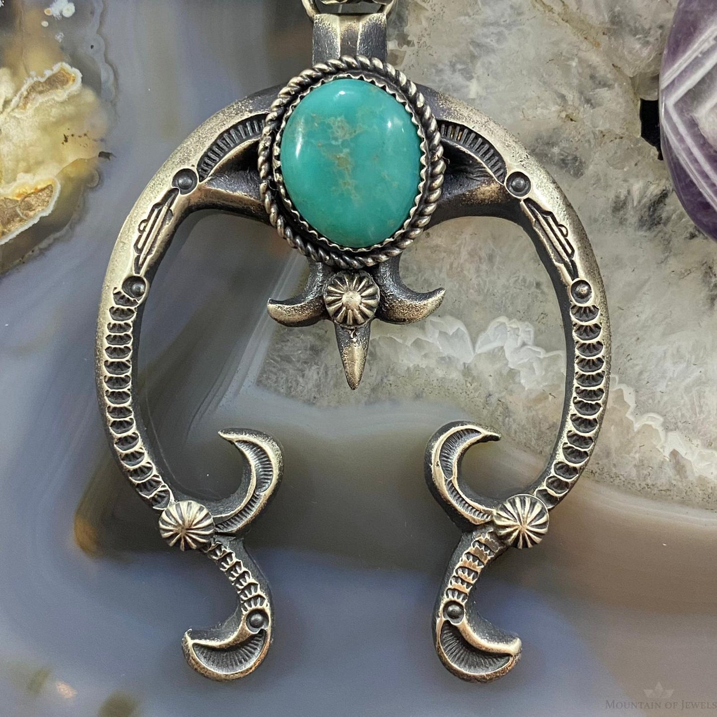 Eva & Linberg Billah Sterling Silver Turquoise Decorated Naja Unisex Pendant #23