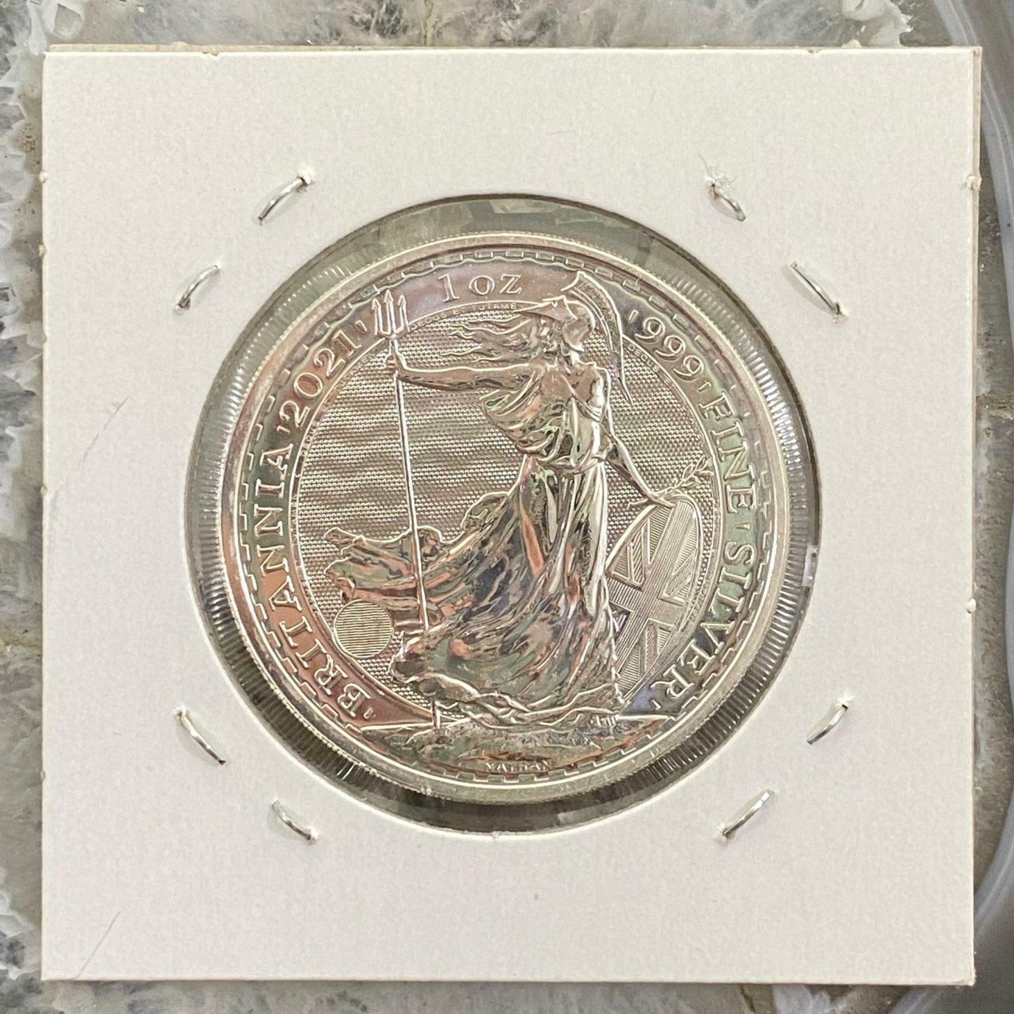 2021 UK 1.0 Ounce Britania 2 Pounds .999 Fine Silver BU #13122-10