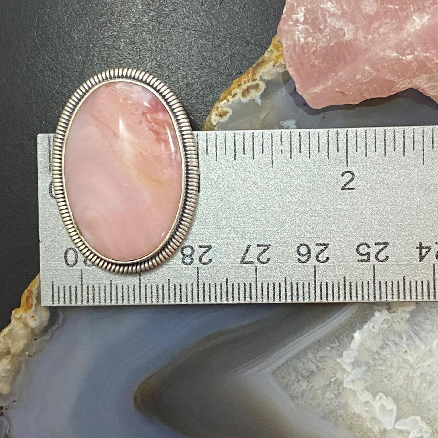 Wydell Billie Sterling Silver Oval Peruvian Pink Opal Stud Earrings For Women
