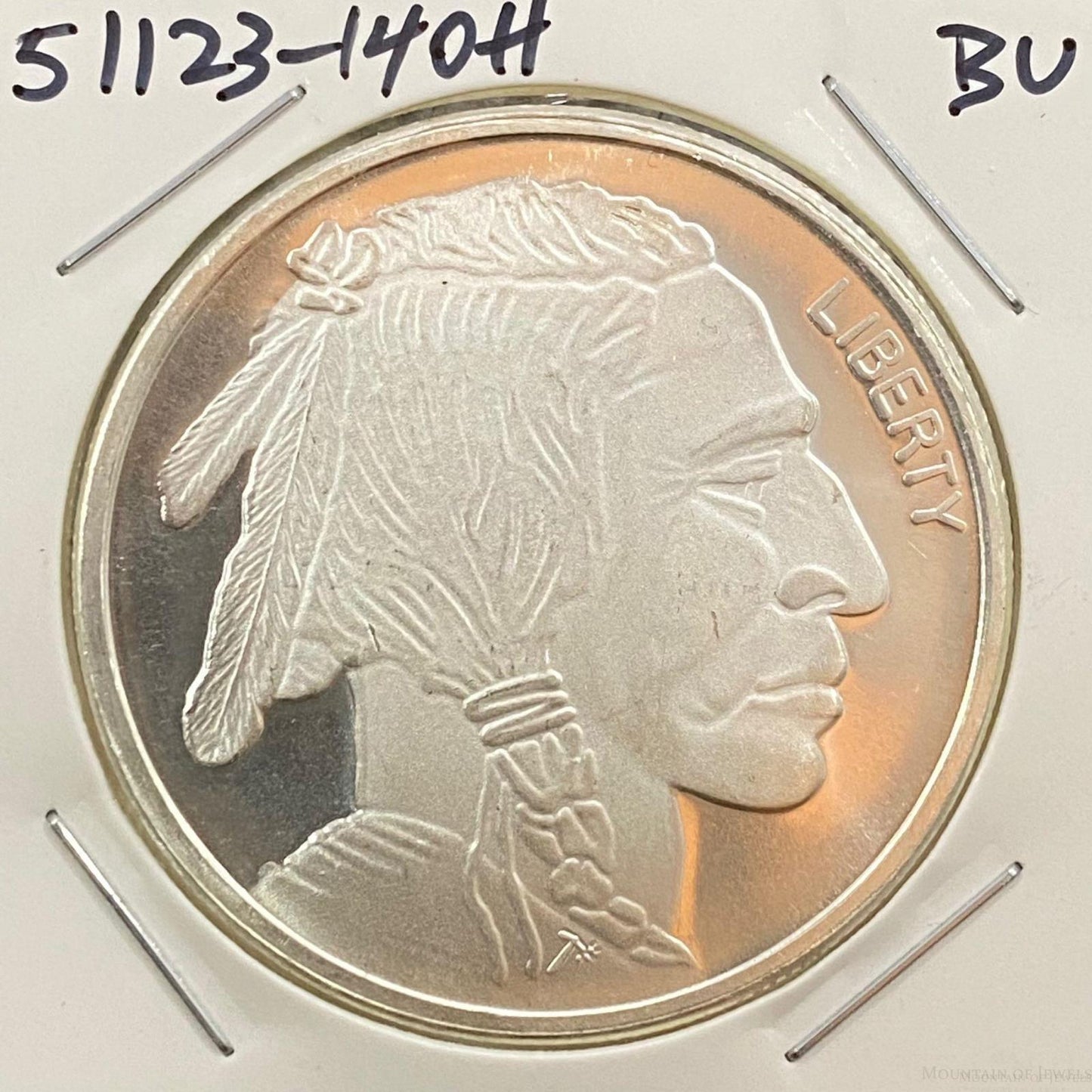 1.0 Ozt US Indian Head Design .999 Fine Silver BU #51123-14OH