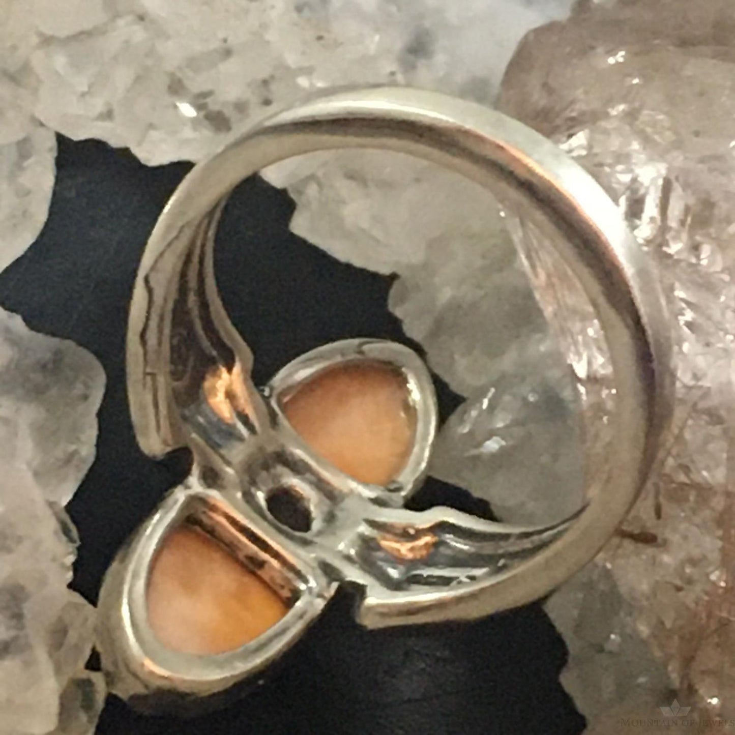 Carolyn Pollack Southwestern Style Sterling Silver Orange Spiny Oyster Ring For Women