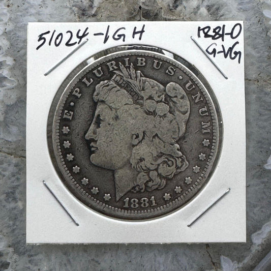 1881-O US 90% Morgan Silver Dollar G-VG #51024-1GH