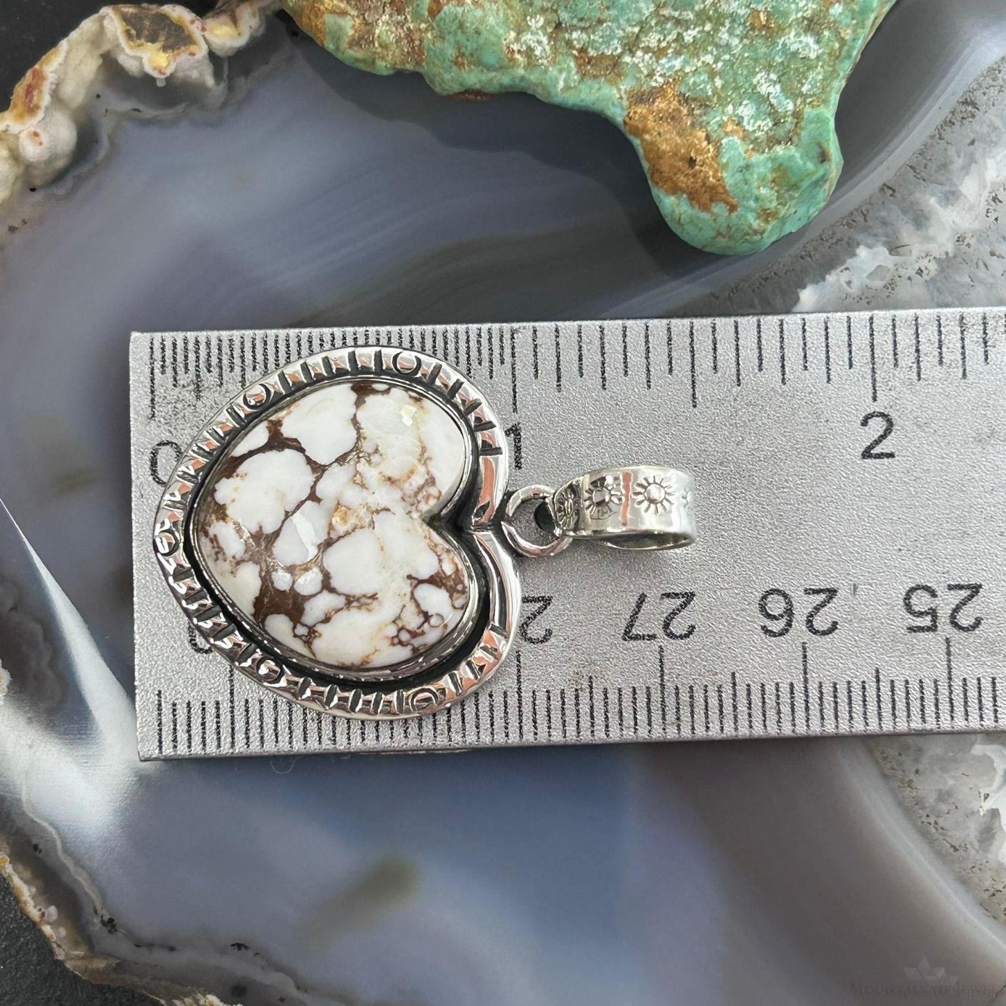 Sterling Silver Southwestern Style Wild Horse Decorated Heart Pendant For Women