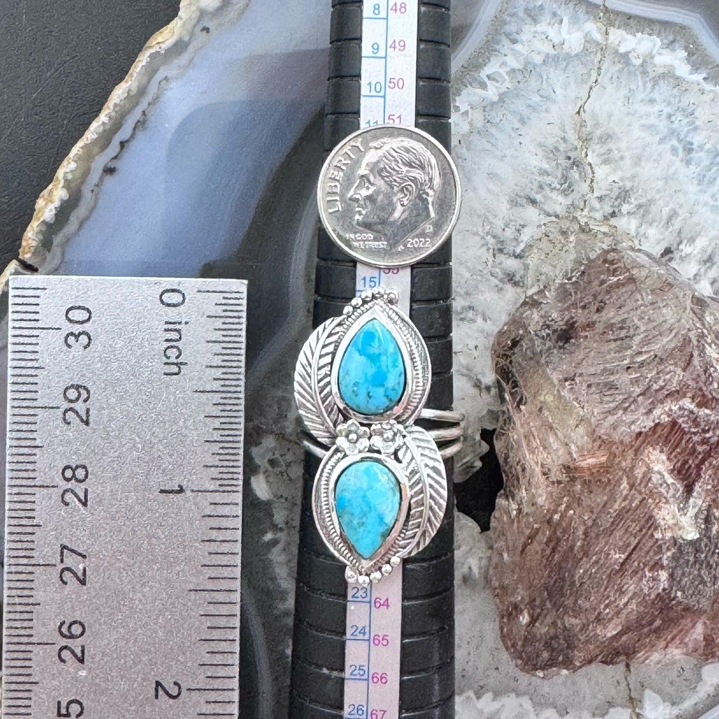 Sterling Silver Southwestern Style Teardrop Apatite Leaves Decorated Ring For Women
