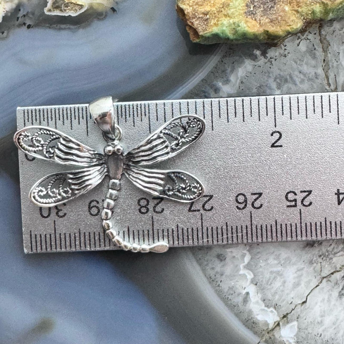 Sterling Silver Dragonfly Decorated Pendant For Women