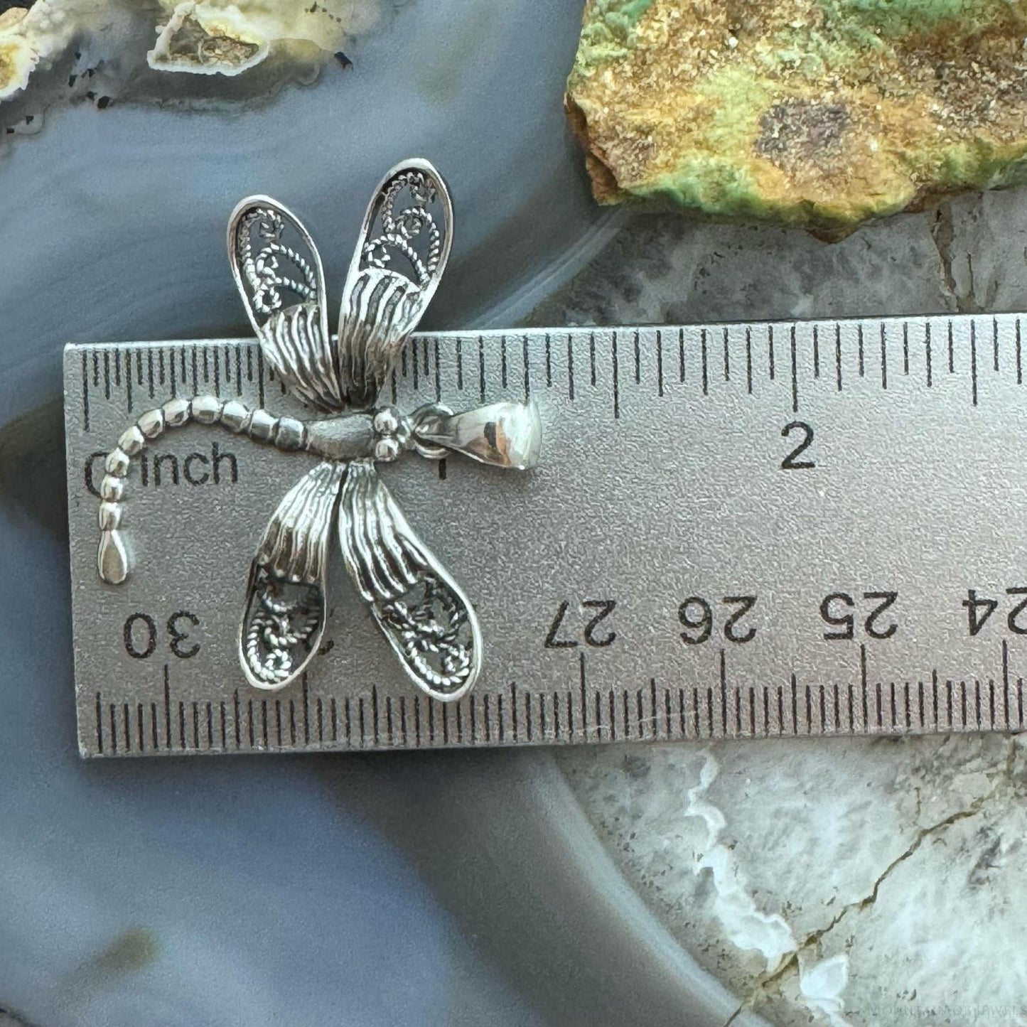 Sterling Silver Dragonfly Decorated Pendant For Women