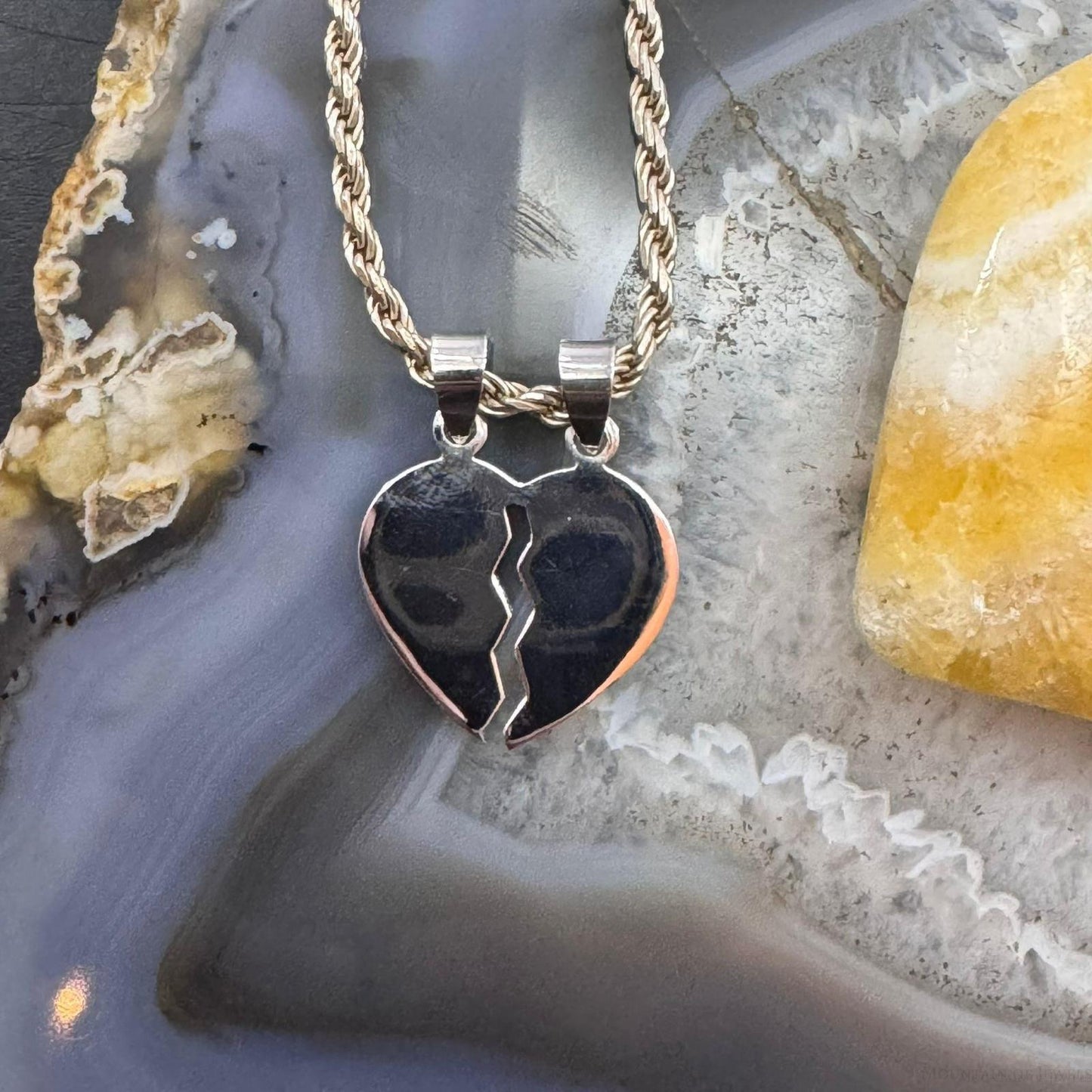 Sterling Silver Split Heart Pendant For Women