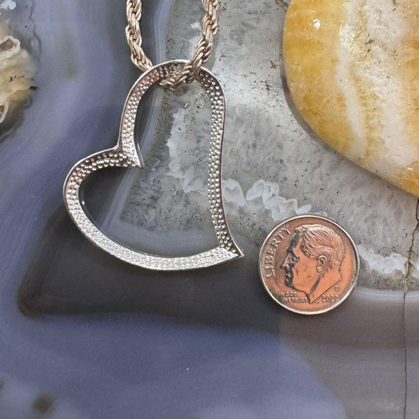Sterling Silver Hammered Abstruct Heart Pendant For Women