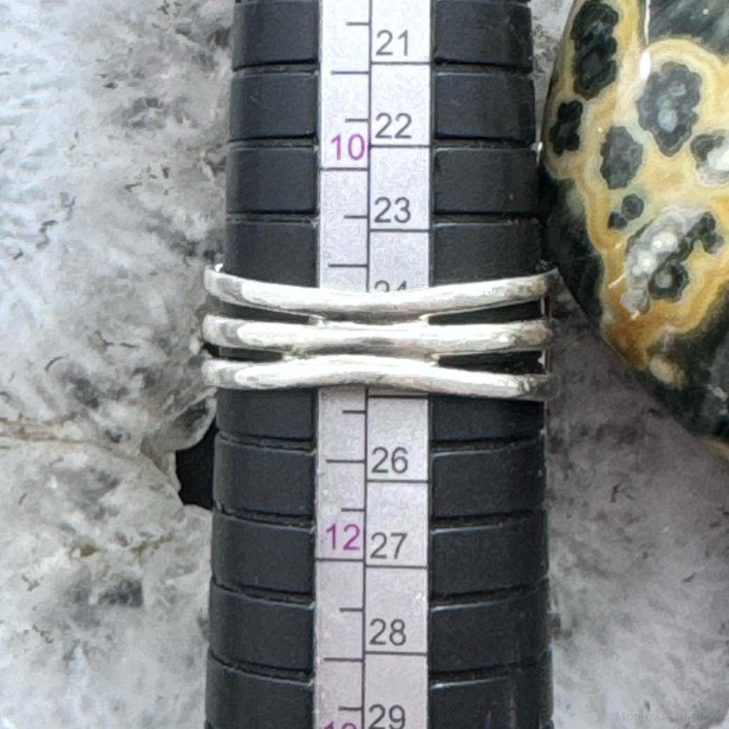 Sterling Silver Southwestern Style Square Atlantisite Ring Size 11 For Women