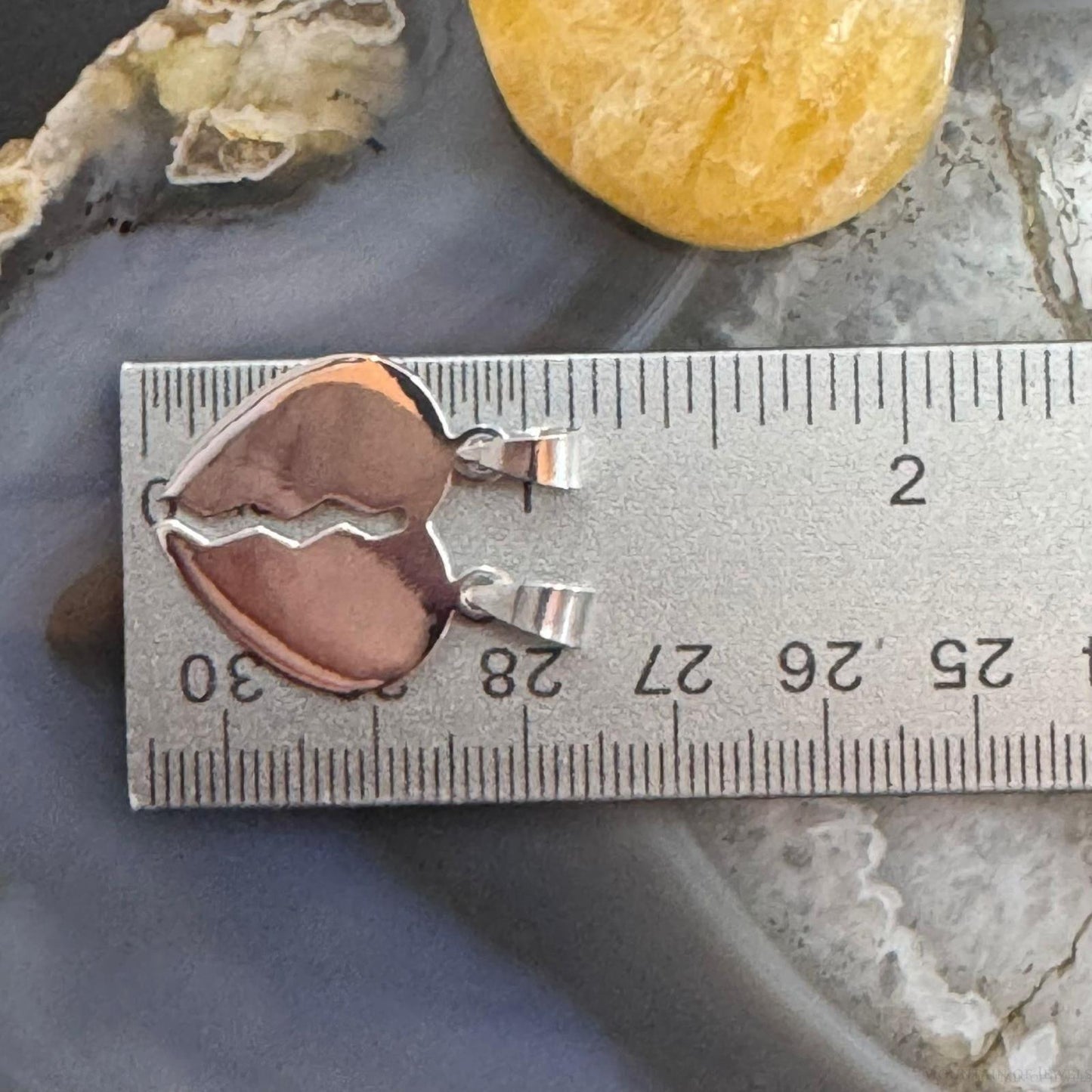 Sterling Silver Split Heart Pendant For Women