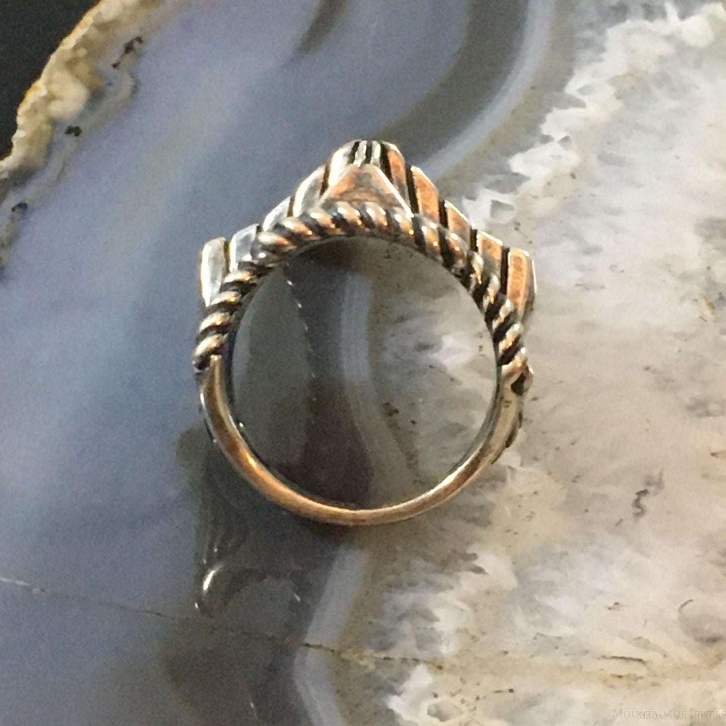 Carolyn Pollack Southwestern Style Sterling Silver Decorated Cross Ring For Women