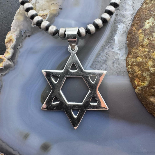 Sterling Silver Star of David Unisex Religious Pendant
