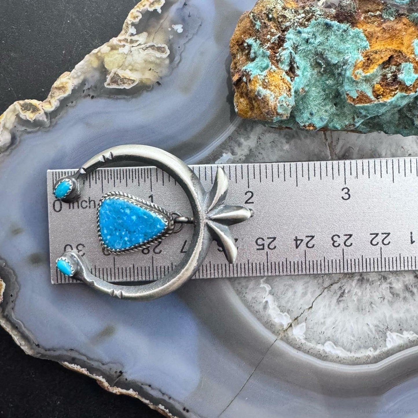 Veronica Cayatineto Native American Sterling Silver Turquoise Unisex Naja Pendant