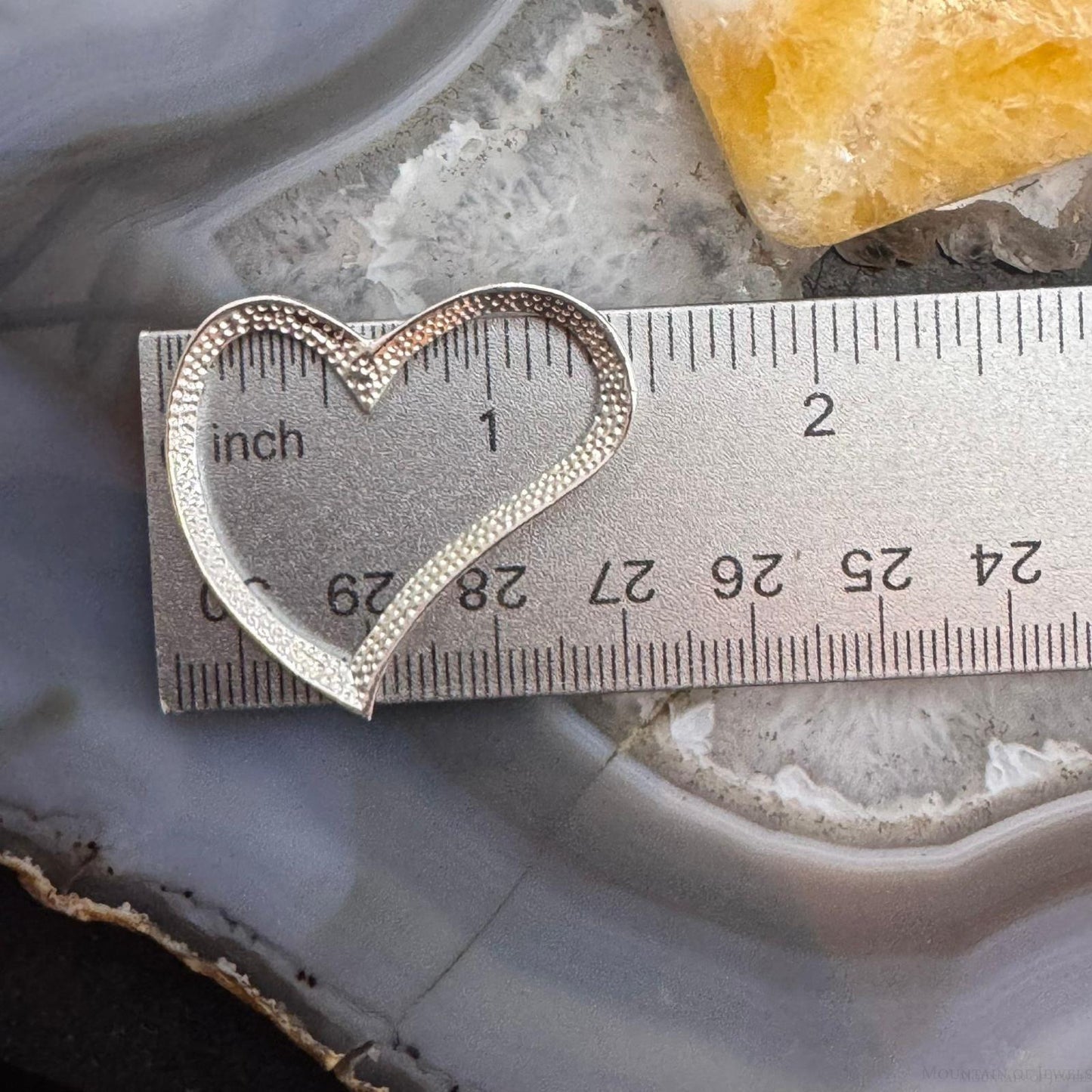 Sterling Silver Hammered Abstruct Heart Pendant For Women