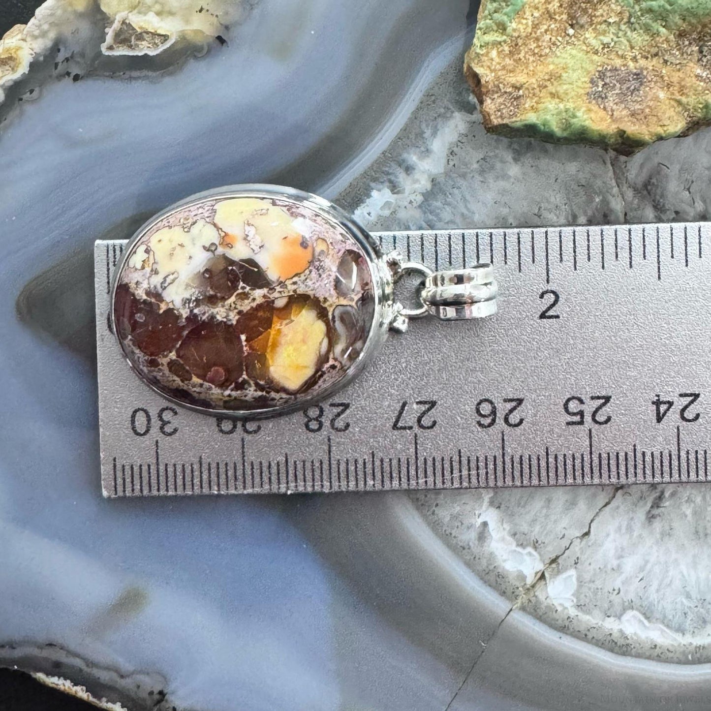 Sterling Silver Southwestern Style Oval Mexican Fire Opal Pendant For Women