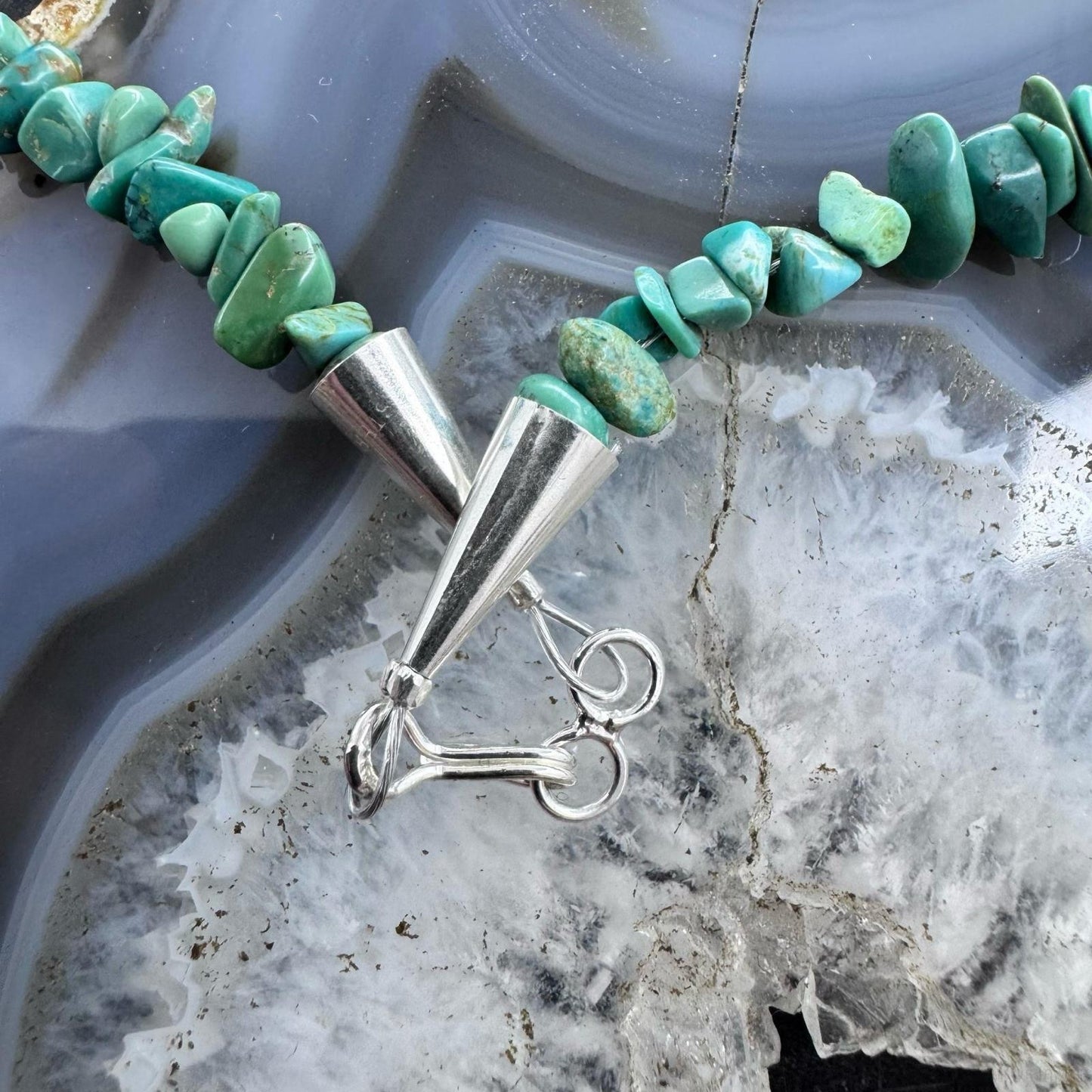 Tommy & Rosita Singer Sterling Silver Overlay Pendant w/Turquoise Necklace For Women