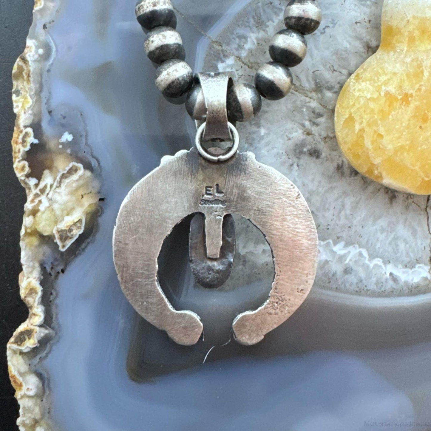 Eva & Linberg Billah Sterling Silver Oval Turquoise Stamped Unisex Naja Pendant