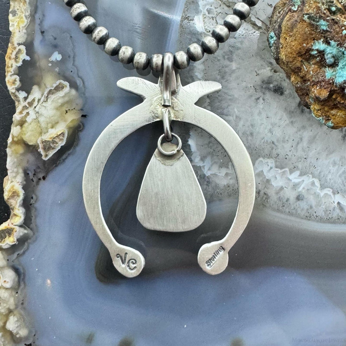 Veronica Cayatineto Native American Sterling Silver Turquoise Unisex Naja Pendant
