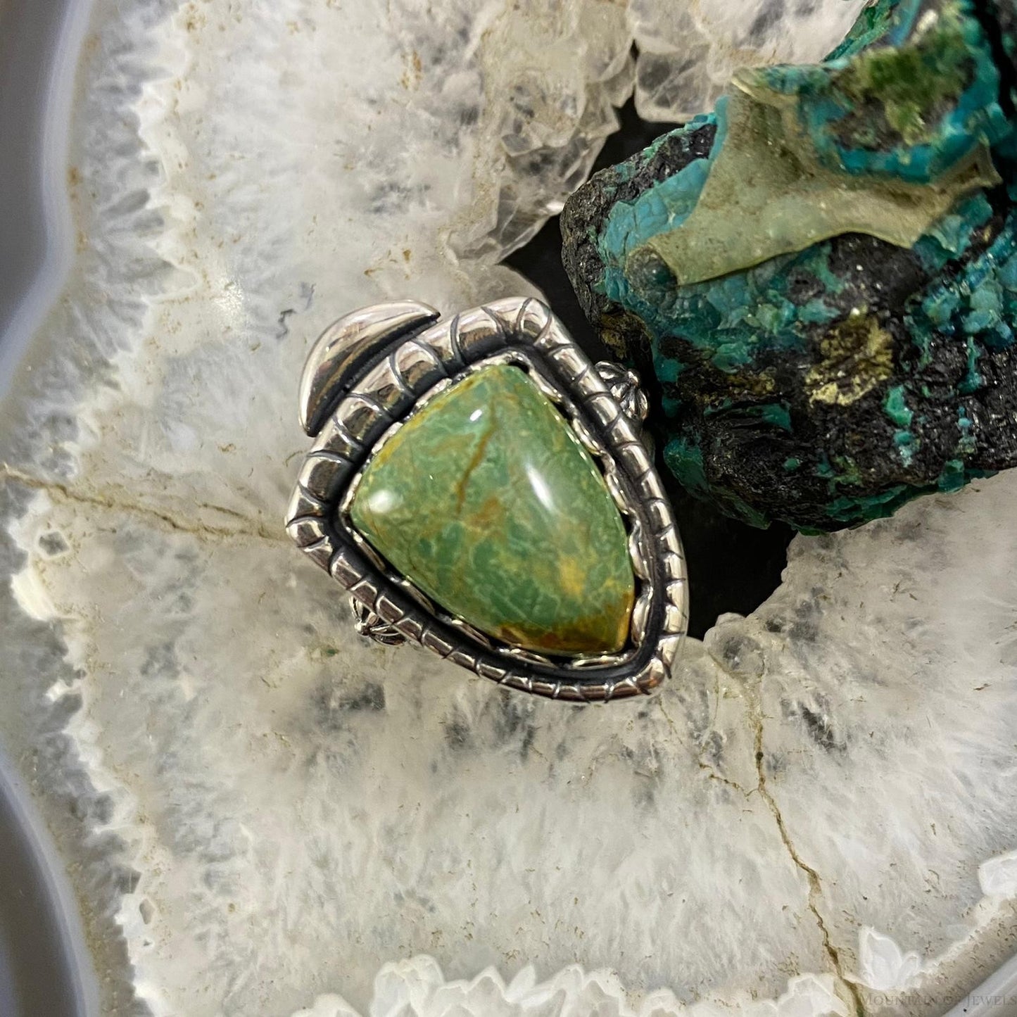 Carolyn Pollack Southwestern Style Sterling Silver Shield Turquoise Ring For Women