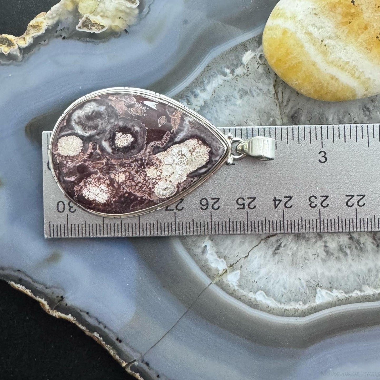 Sterling Silver Southwestern Style Large Teardrop Sunflower Jasper Unisex Pendant