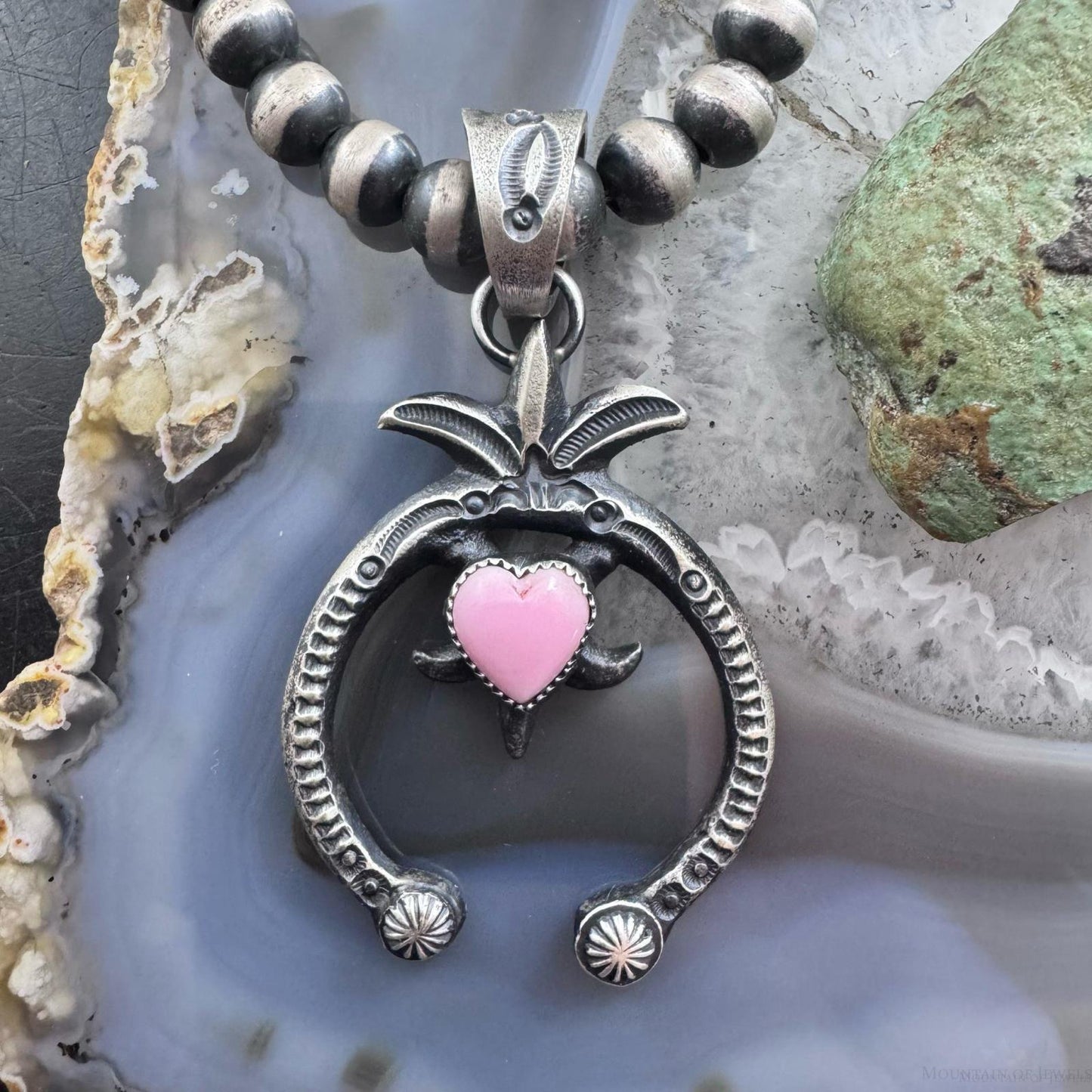 Eva & Linberg Billah Sterling Silver Heart Pink Conch Naja Pendant For Women