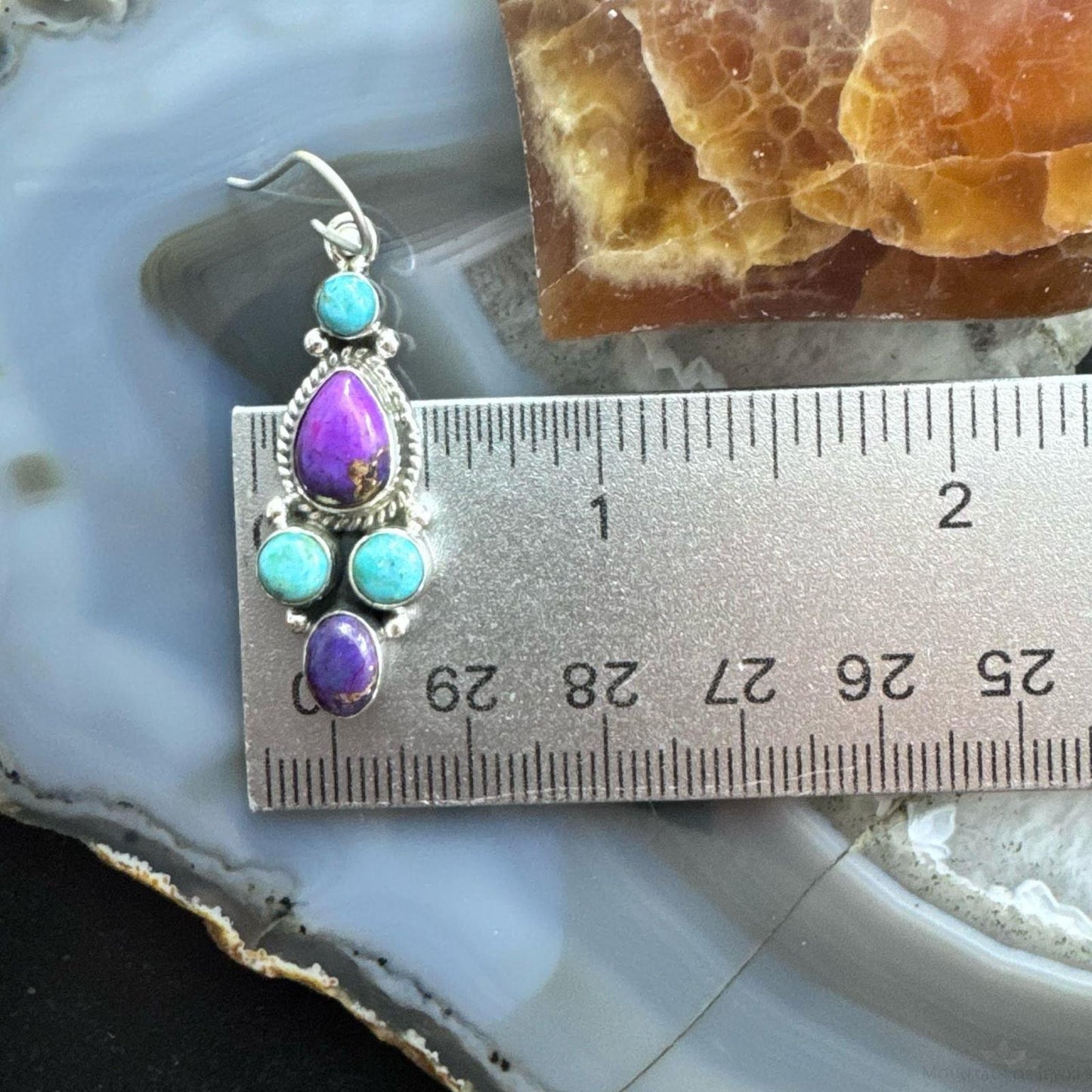 Sterling Silver Southwestern Style Multistone Cluster Dangle Earrings For Women #10