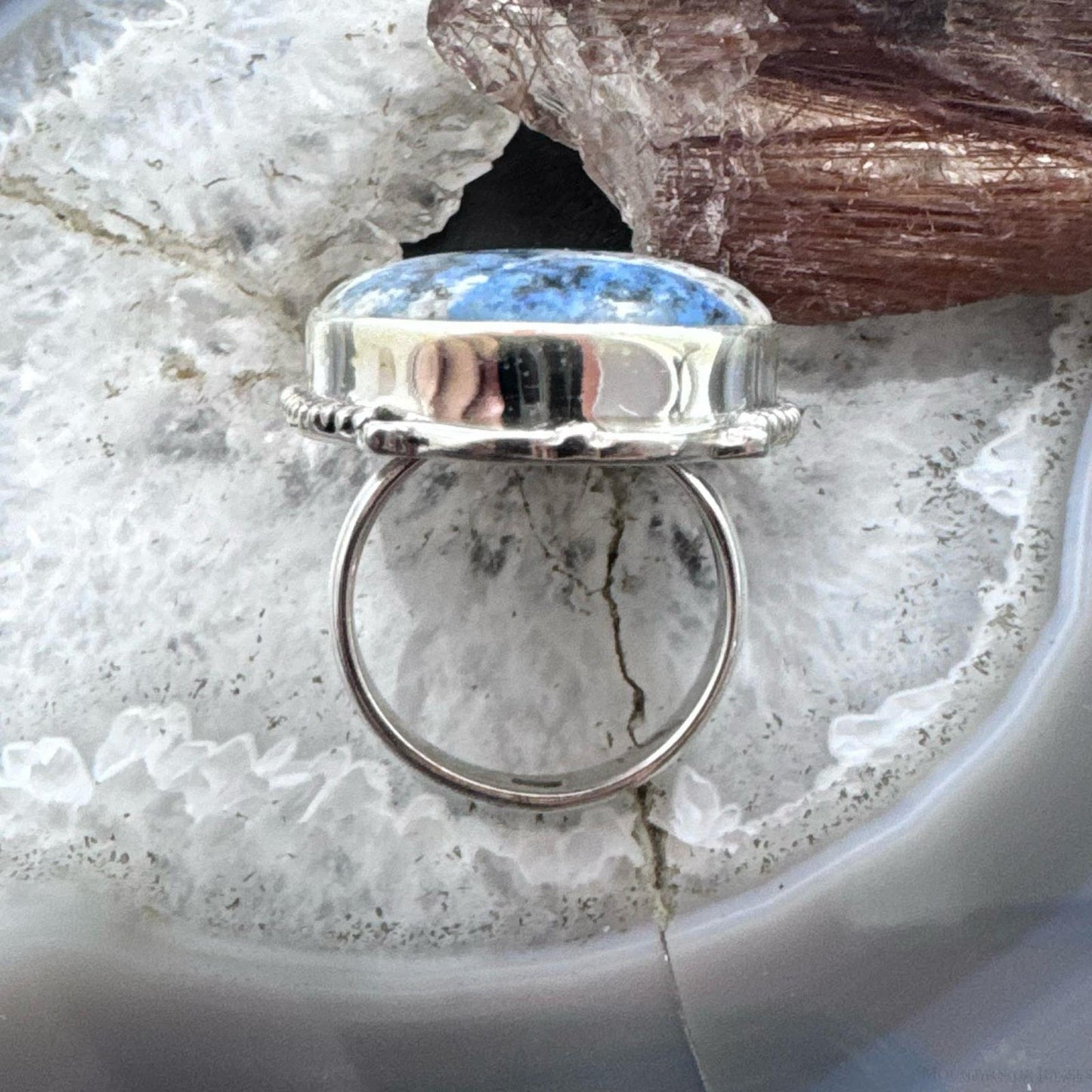 Sterling Silver Southwestern Style Large Oval K2 Jasper Ring Size 9 For Women